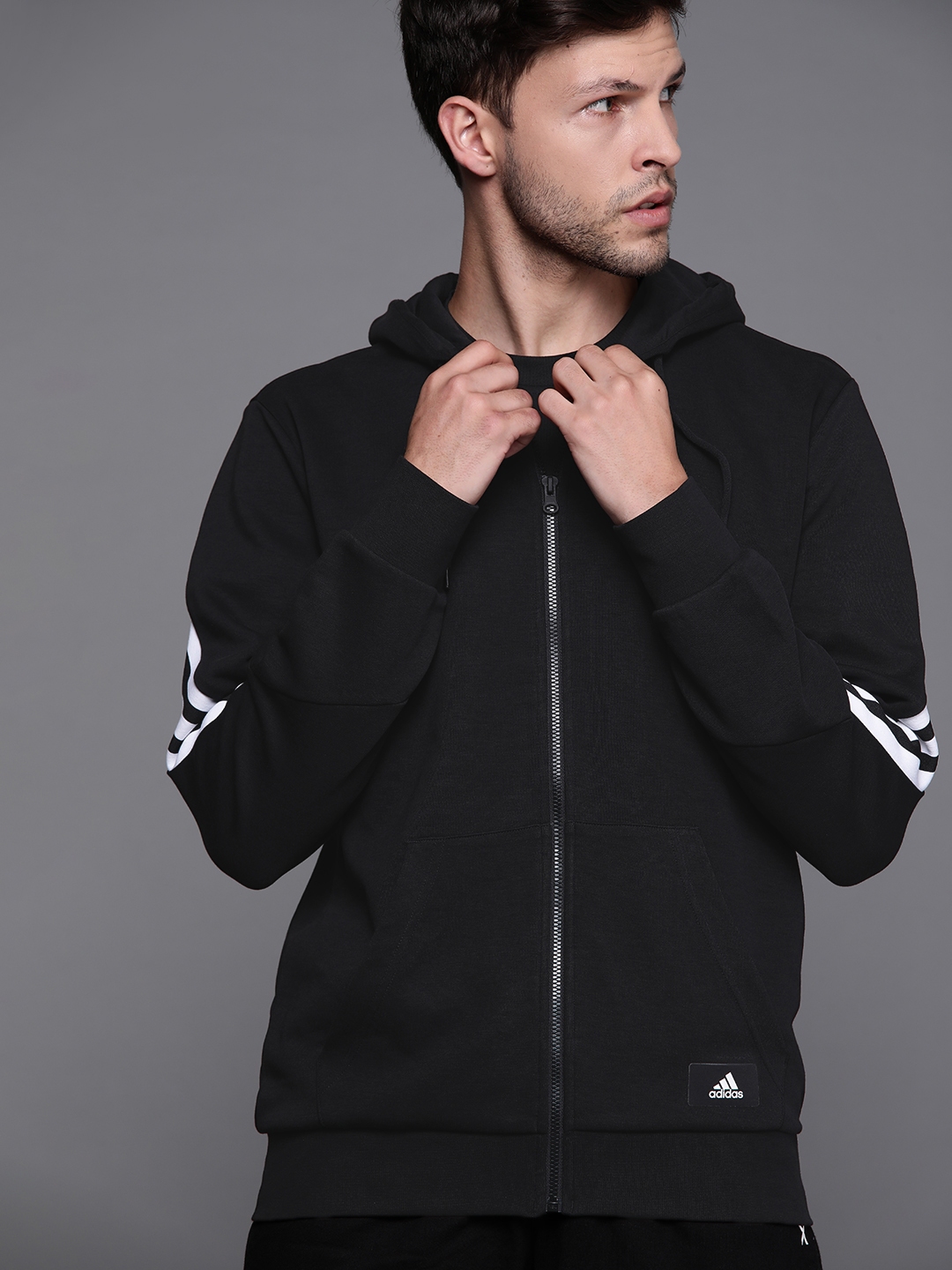 Buy ADIDAS Men Black Solid Training or Gym Jacket Jackets for Men 14789568 Myntra