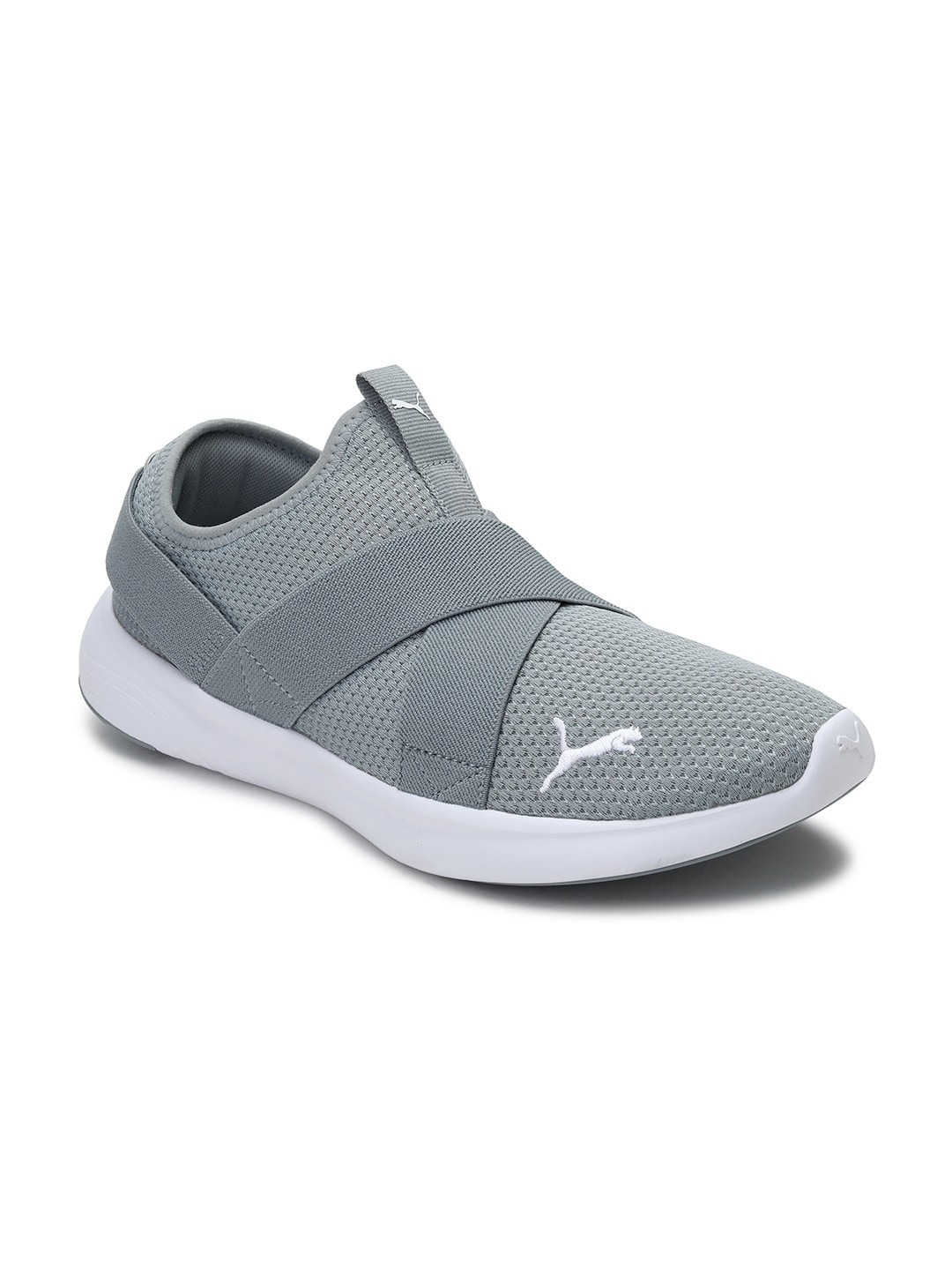 Puma Men Grey Mesh SOFTRIDE Vital Strap Shoes