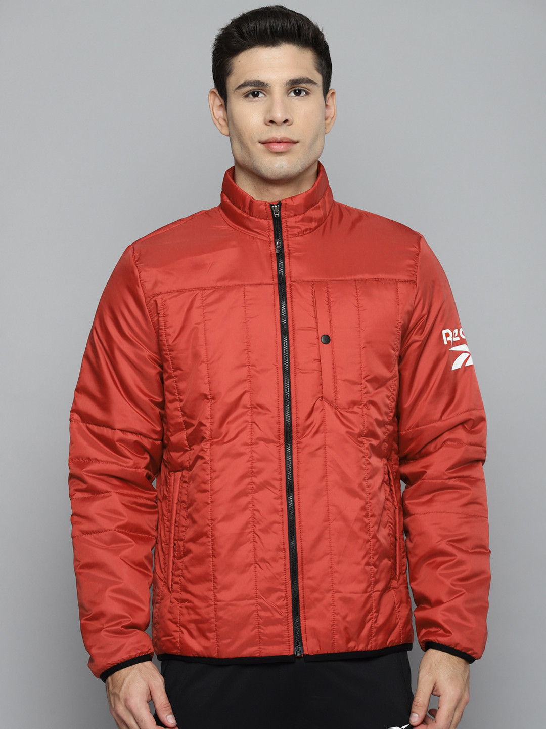 Reebok Men Red Solid BAS Light Padded Jacket