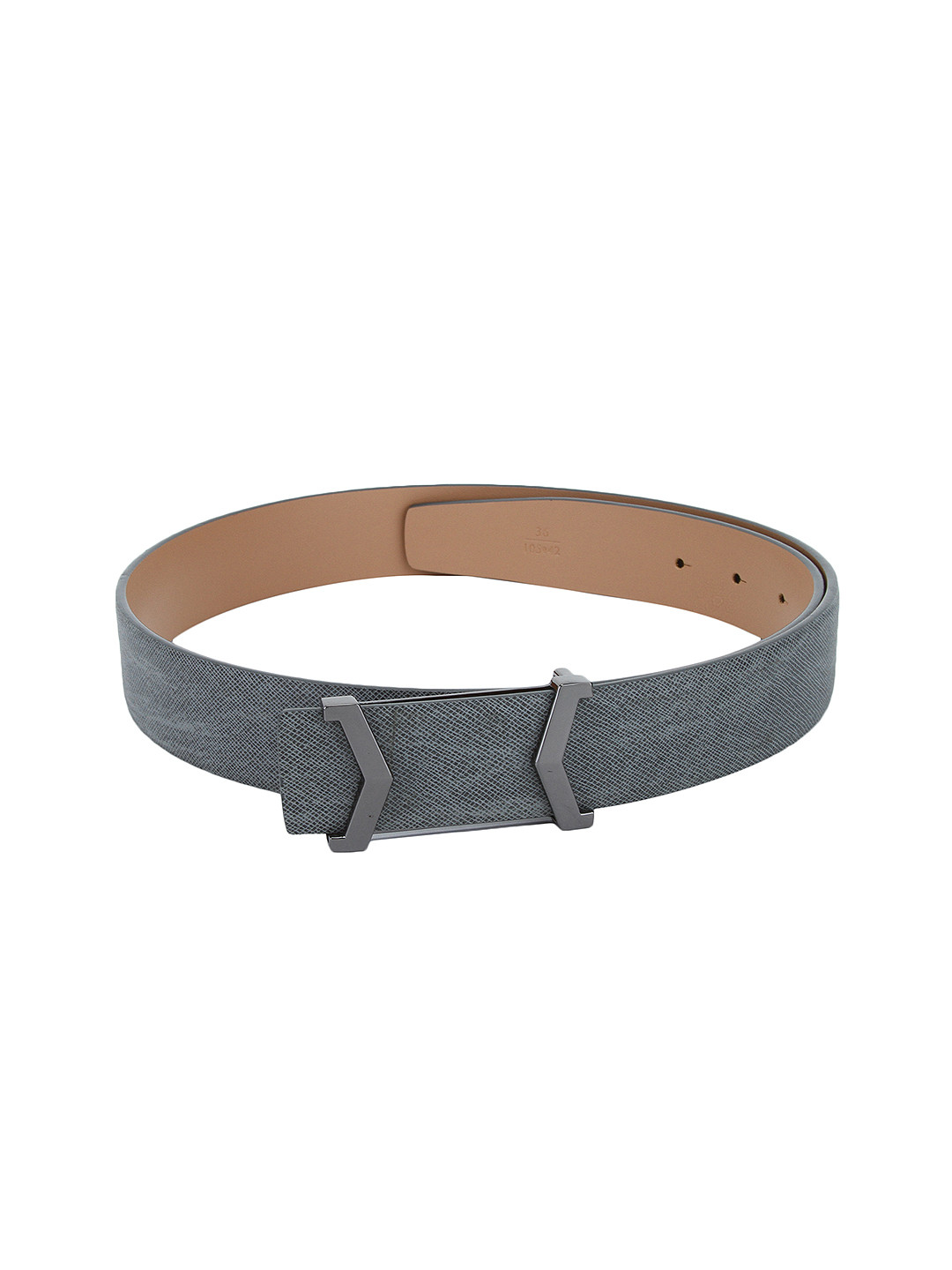 Alvaro Castagnino Men Grey Genuine Leather Belt