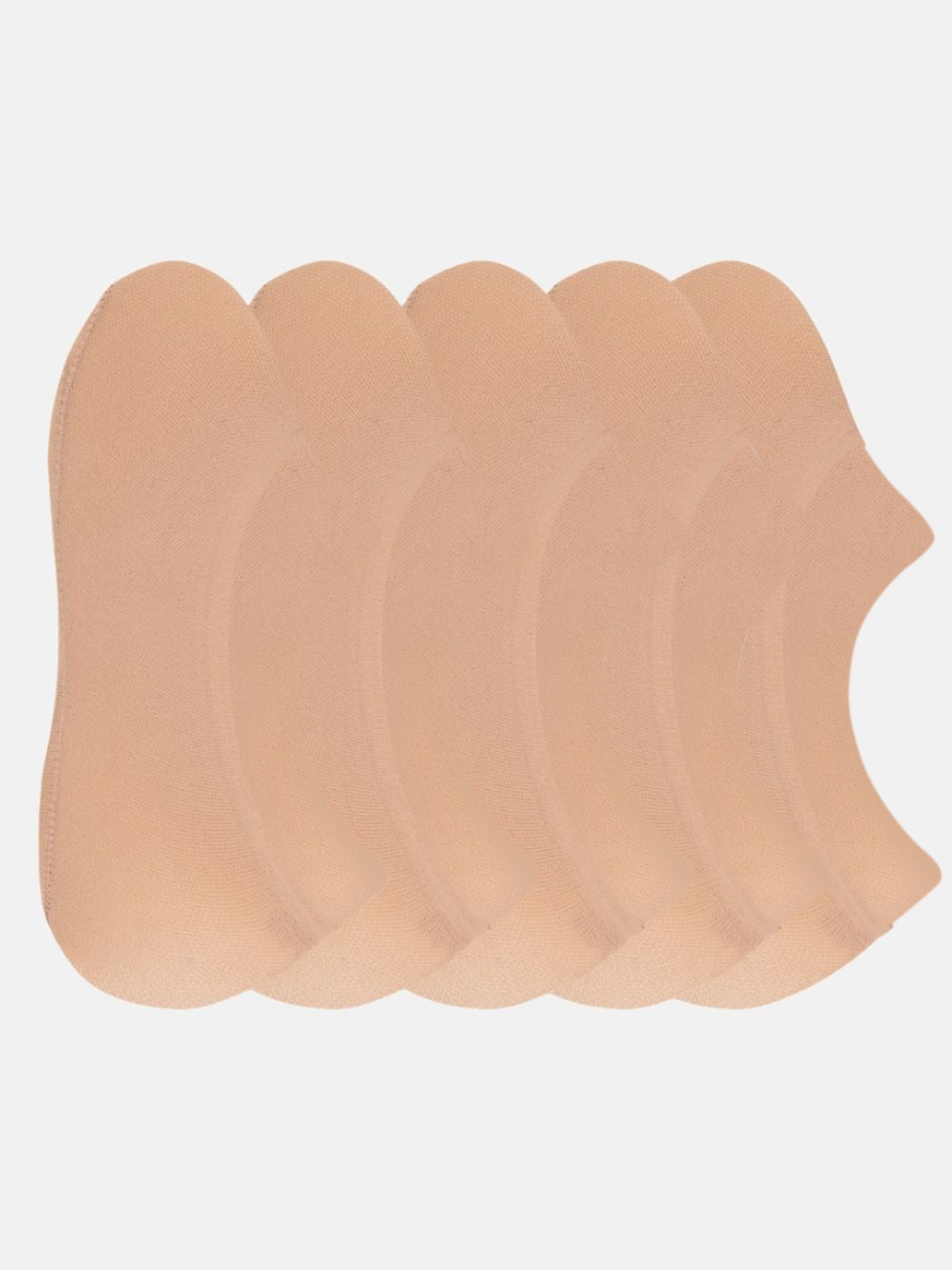 N2S NEXT2SKIN Women Pack Of 5 Nude-Coloured & White Solid Shoe-Liner Socks