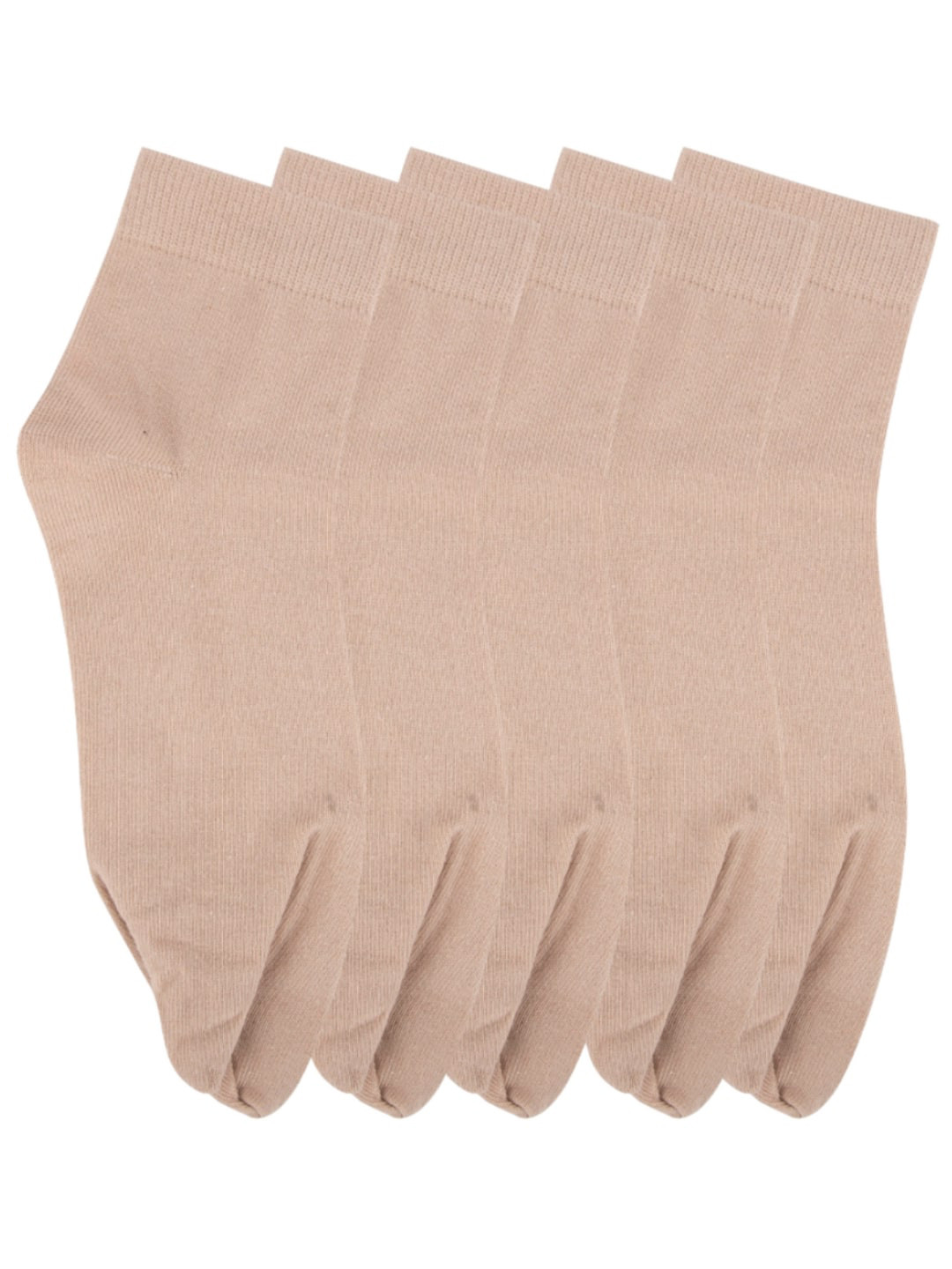N2S NEXT2SKIN Women Pack Of 5 Nude Coloured Solid Ankle-Length Thumb Socks