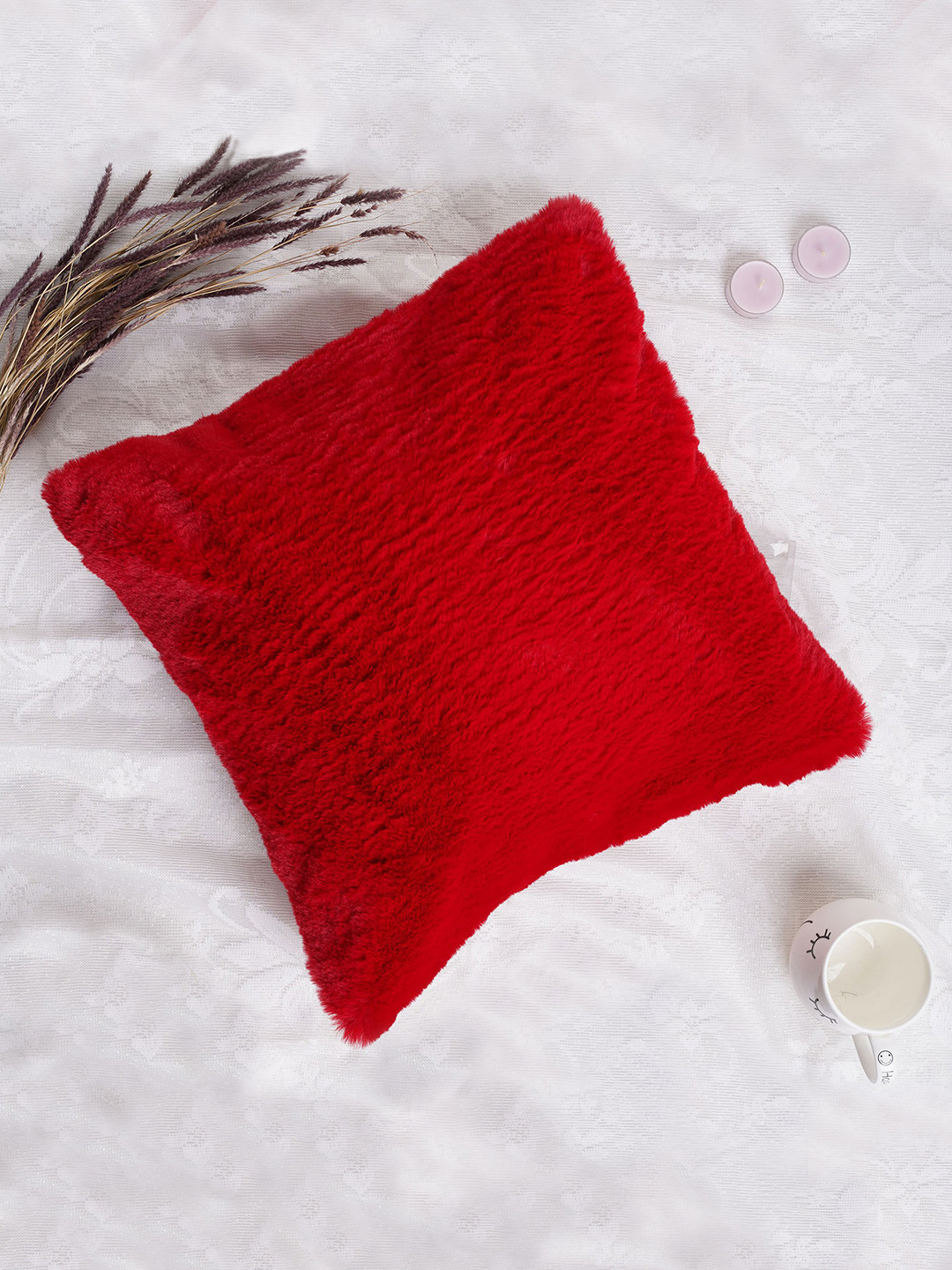 Folkstorys Red Square Cushion Covers