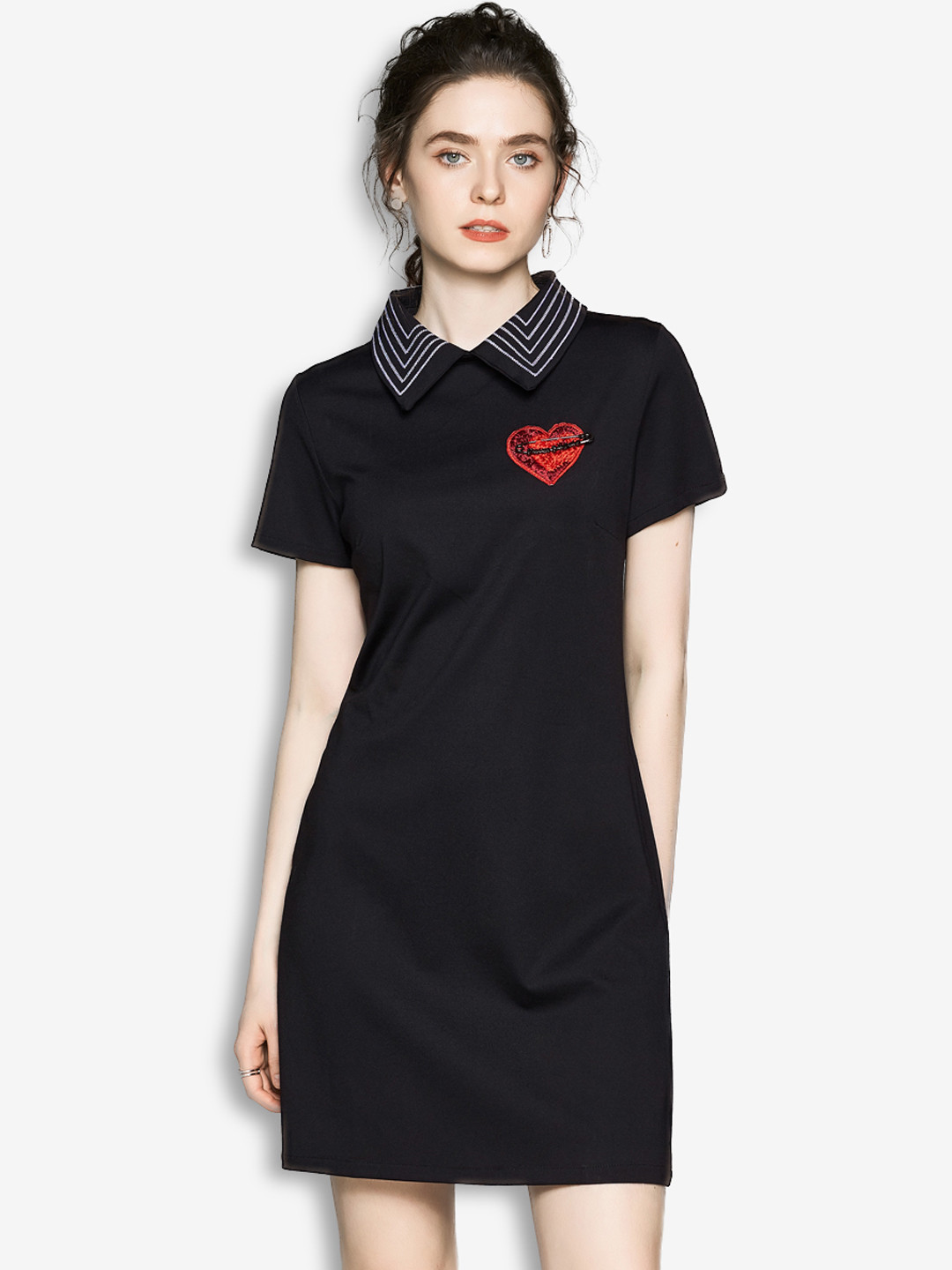JC Collection Women Black Tshirt Dress