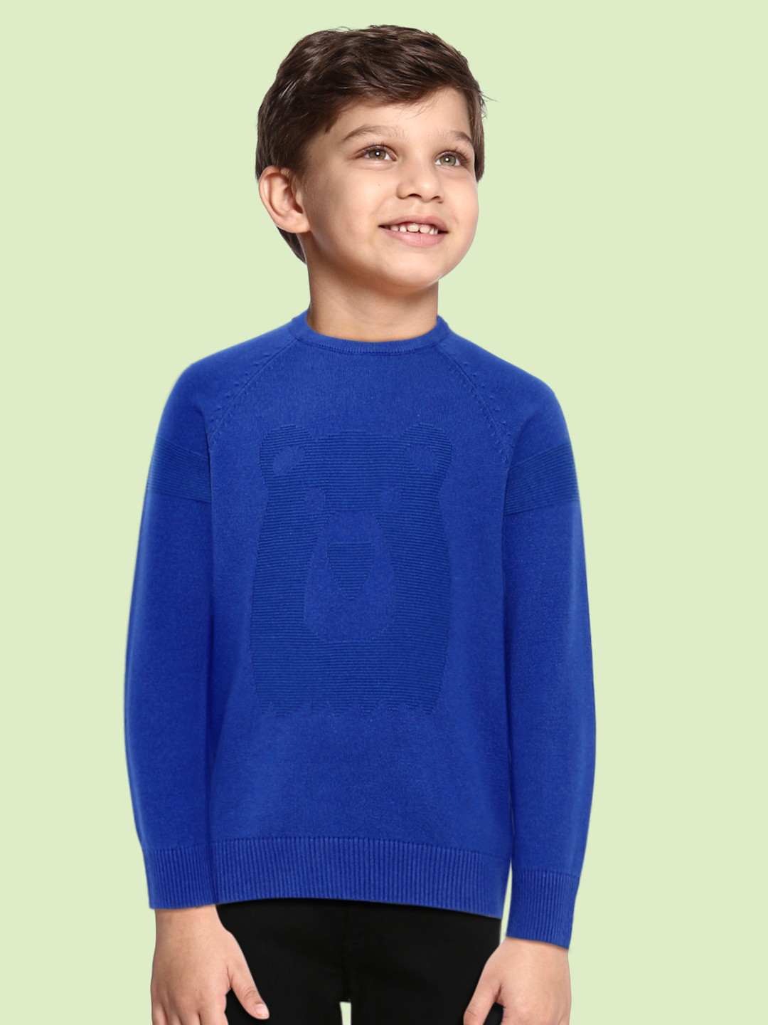 mothercare Boys Blue Printed Pure Cotton Pullover