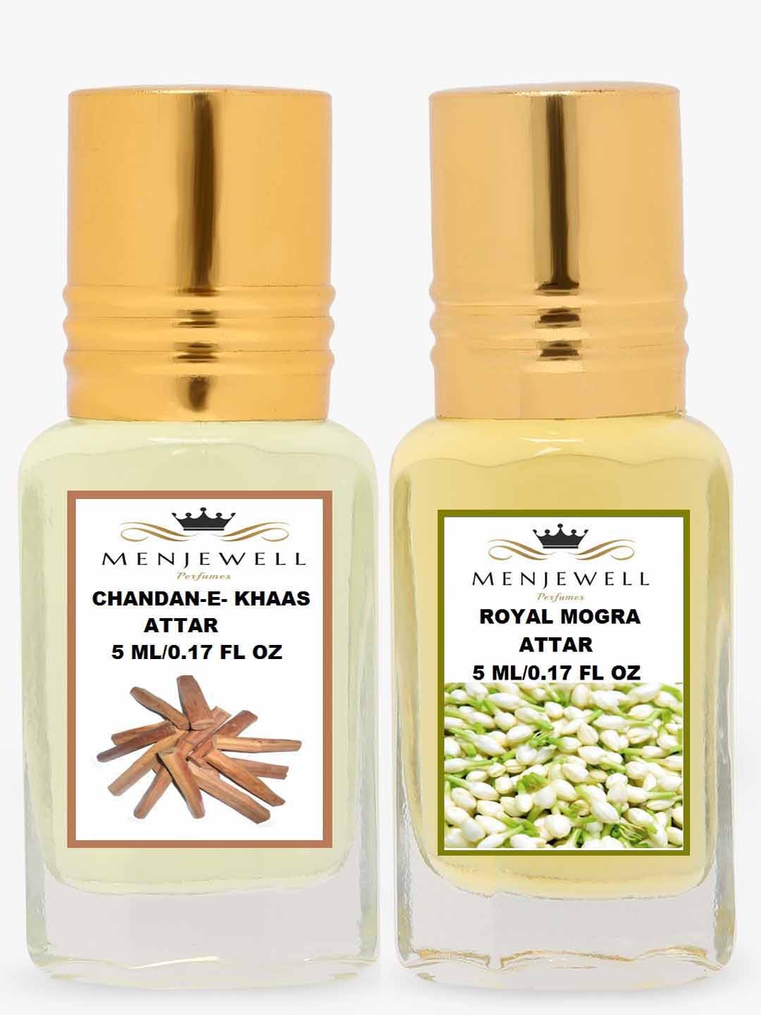 Menjewell Chandan-E-Khaas & Royal Mogra Attar Combo 10 ml