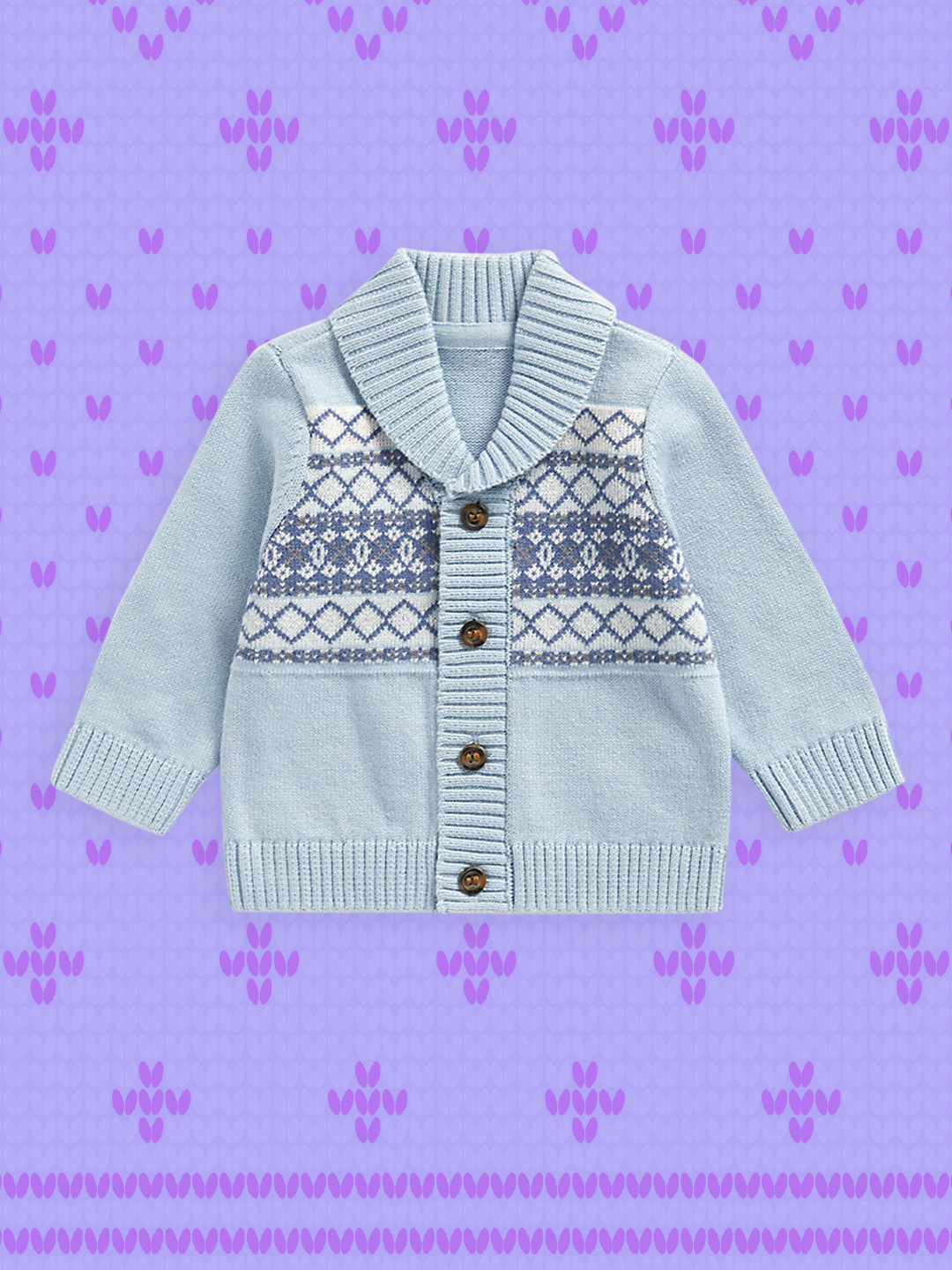 mothercare Infant Boys Blue Printed Pure Cotton Cardigan