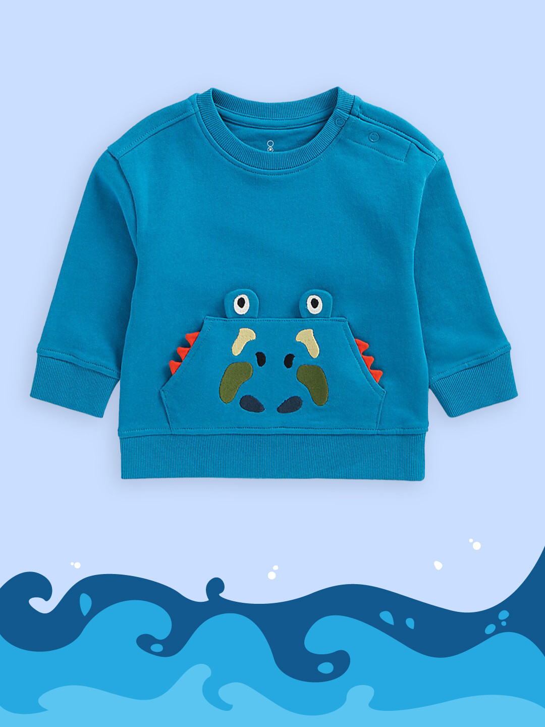 mothercare Boys Blue Pure Cotton Applique Sweatshirt