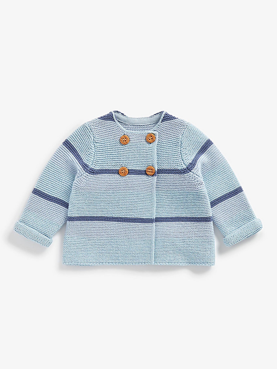 mothercare Infant Boys Blue Striped Organic Cotton Cardigan