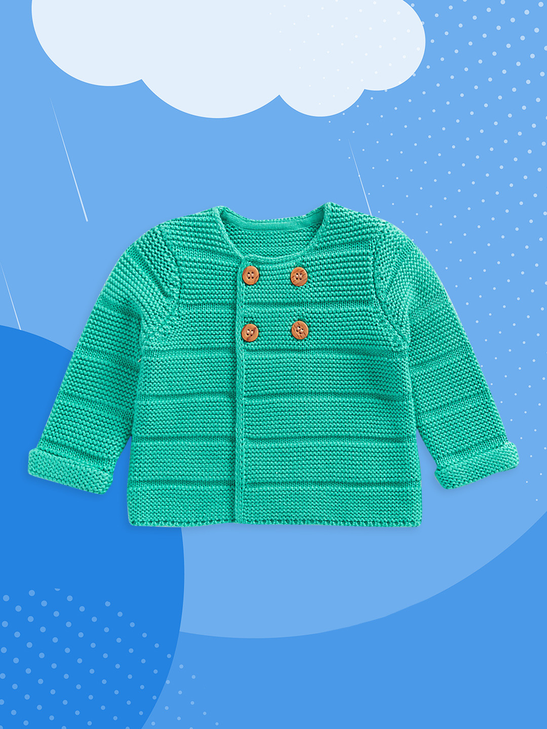mothercare Infant Boys Green Combed Cotton Cardigan