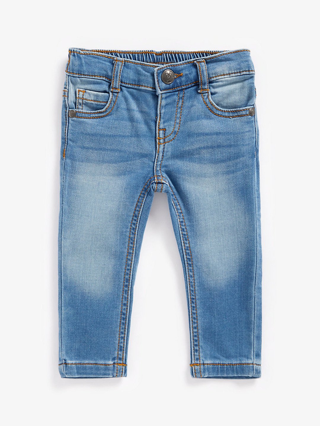 mothercare Girls Regular Fit Mid-Rise Light Fade Clean Look Stretchable Jeans