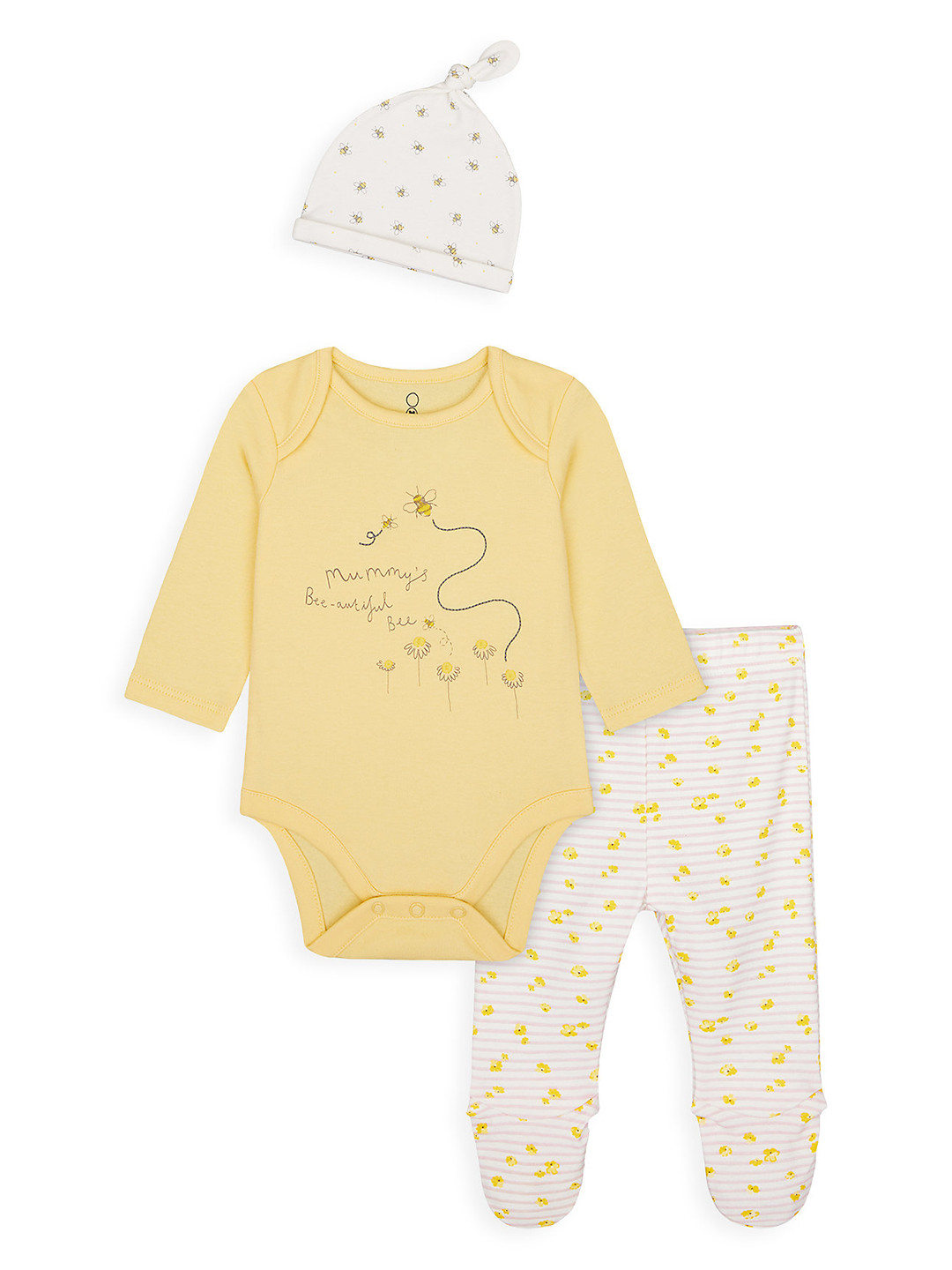 mothercare Infant Girls Yellow & White Pure Cotton Multipack Set