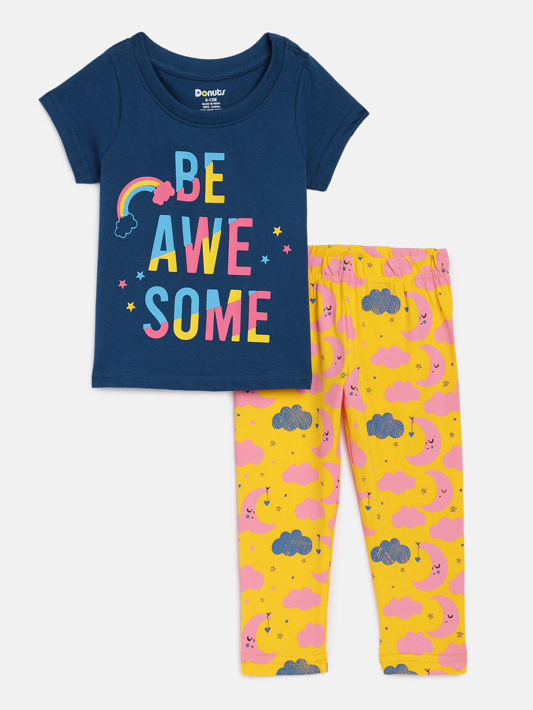 Donuts Girls Assorted Printed T-shirt with Trousers