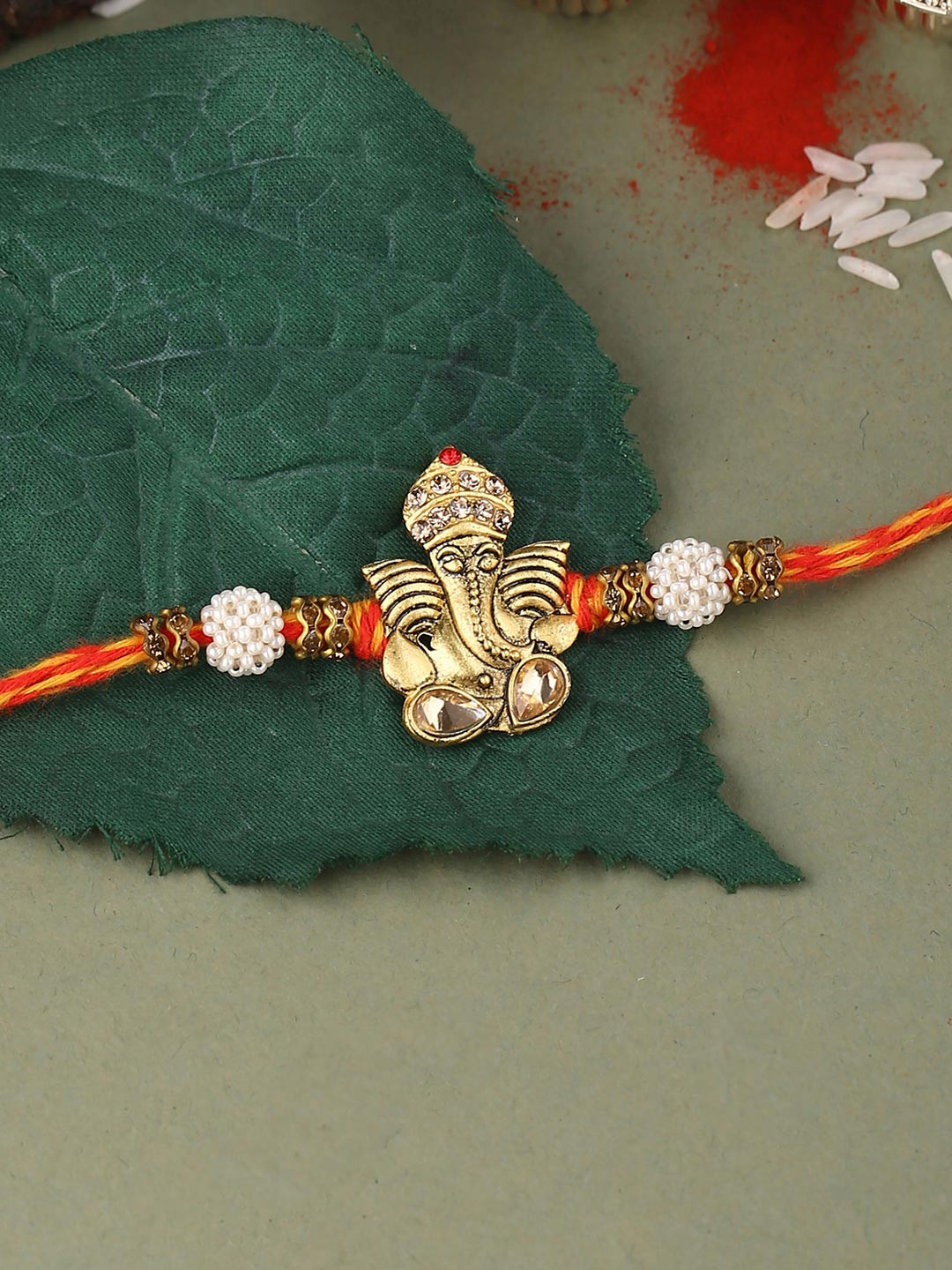 Voylla Antique Lord Ganesha Rakhi with Roli Chaawal Pack