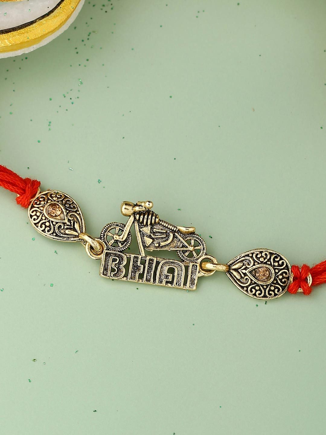 Voylla Stylish Biker Bhai Rakhi with Roli Chaawal Pack