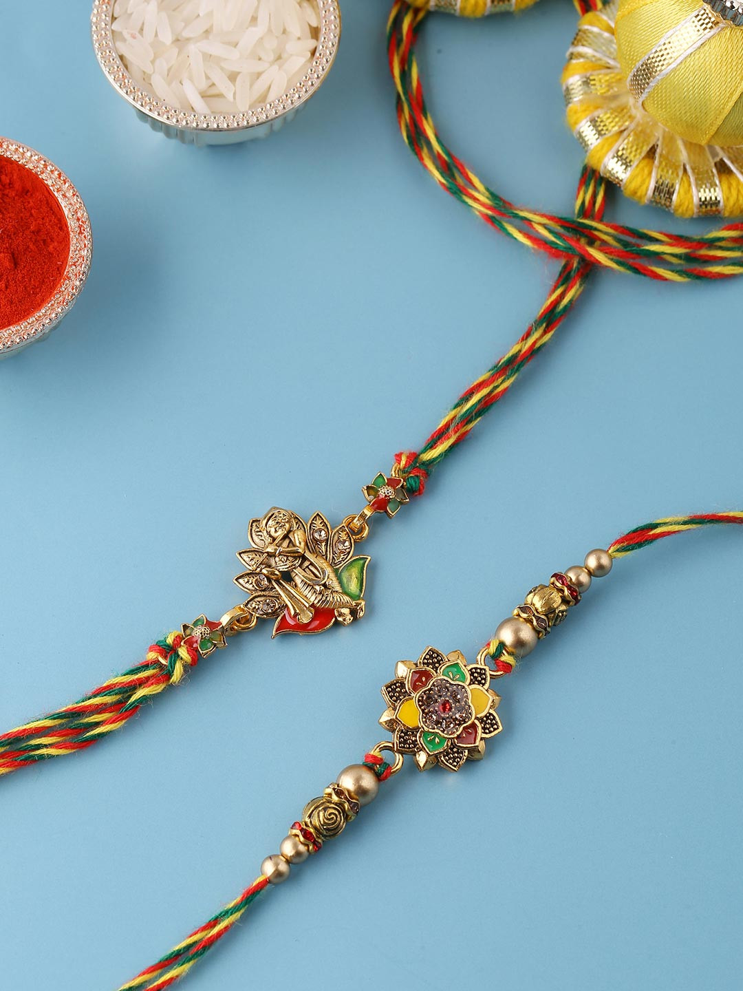 Voylla Set of 2 Gold-Toned Rakhi