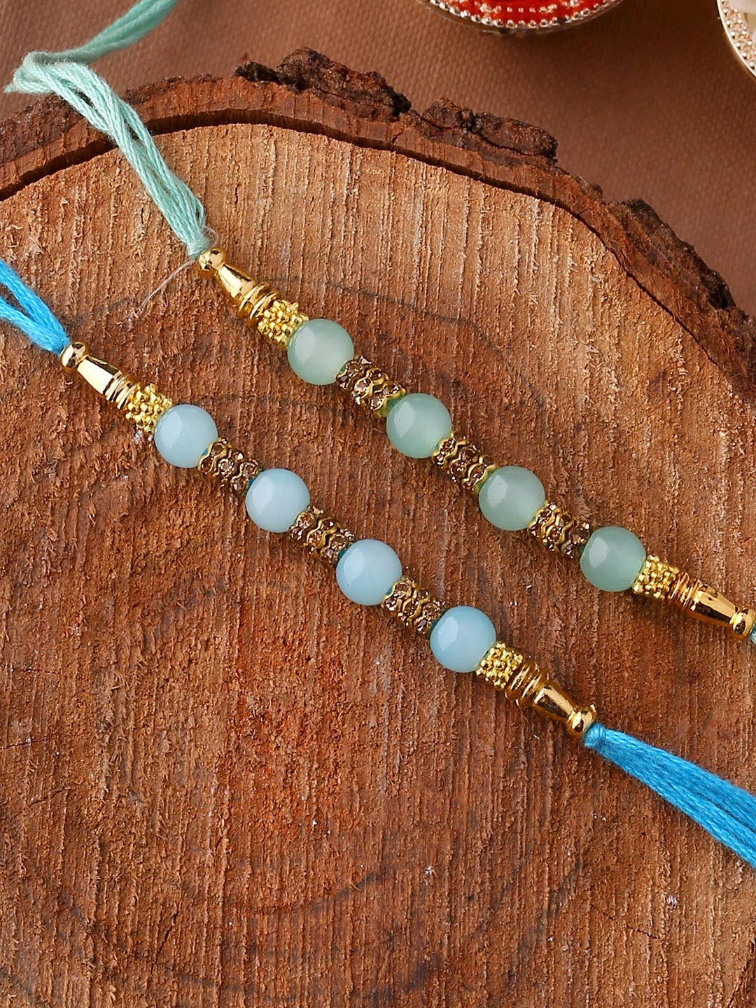 Voylla Dazzling Rakhi Set of Two with Roli Chaawal Pack