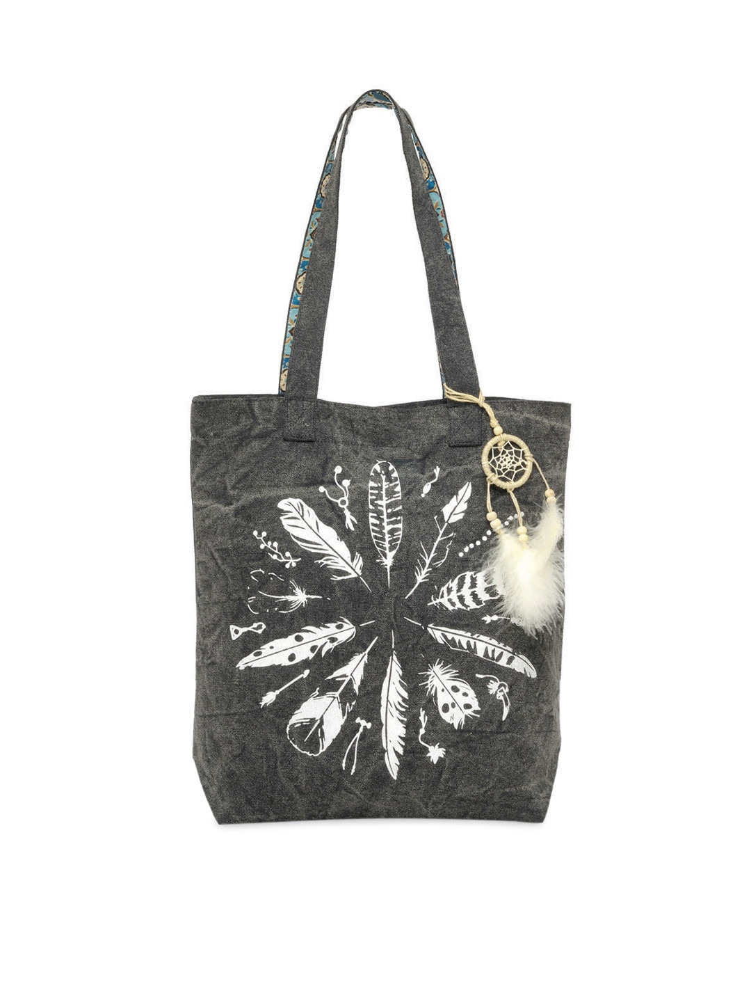 The House of Tara Charcoal & White Printed Tote Bag