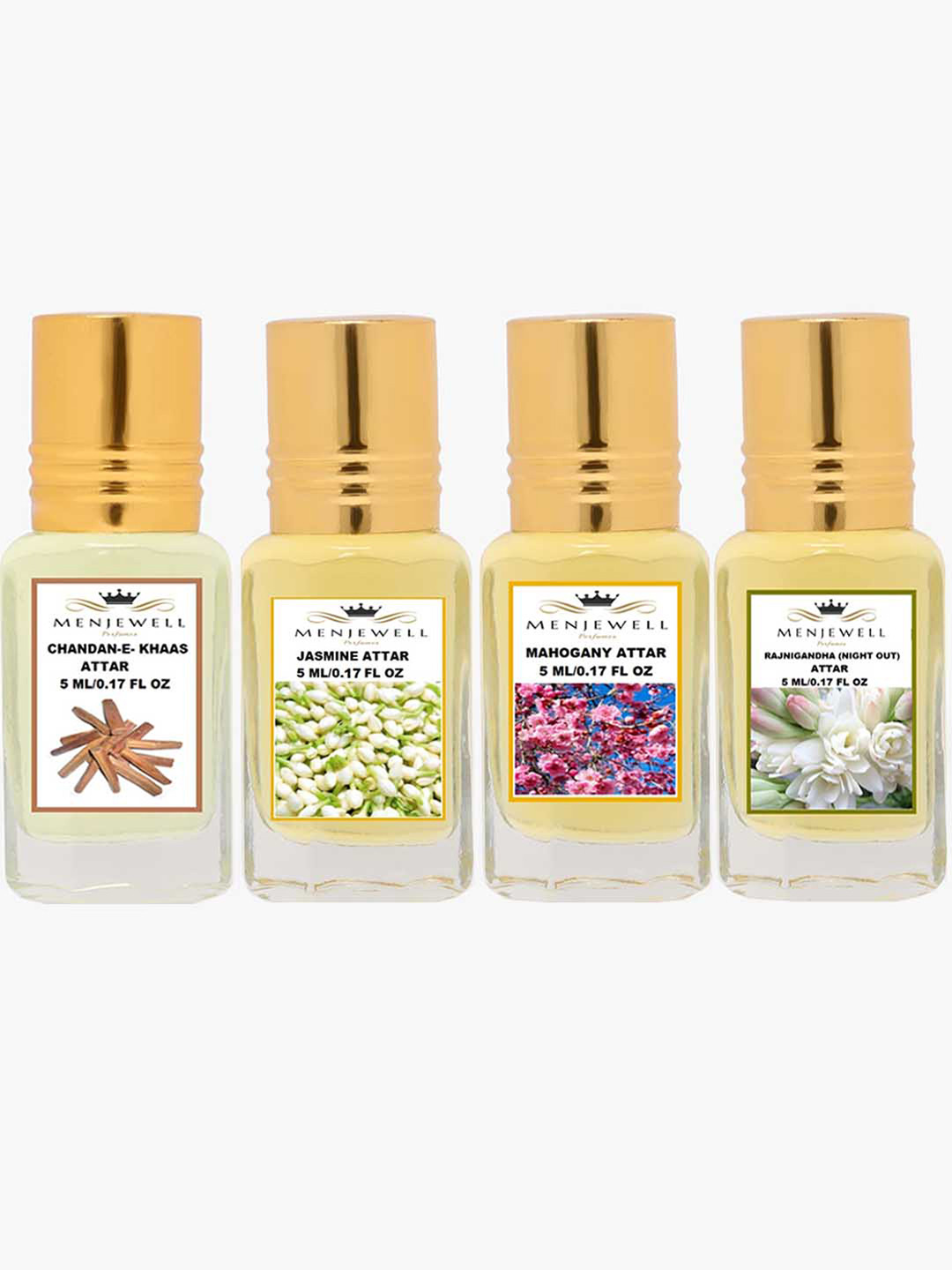 Menjewell Unisex Pack Of 4  Attar 20 ml
