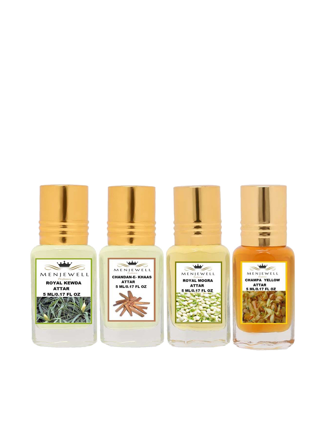 Menjewell Unisex Perfumes Pack of 4, 5ml each