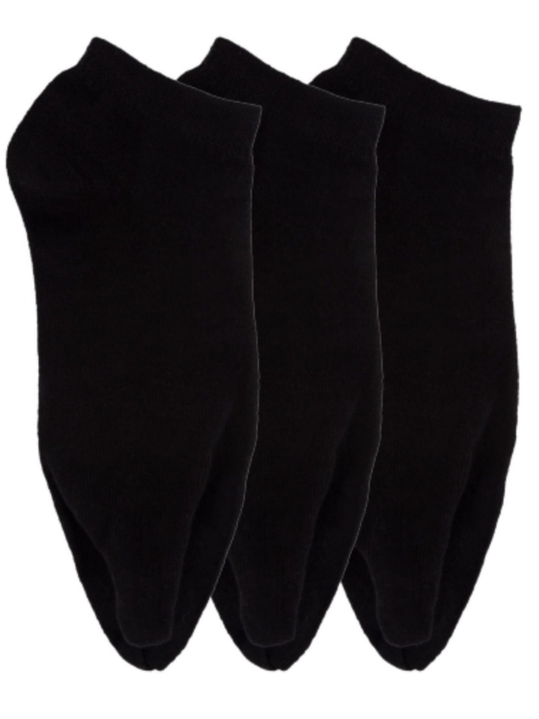 N2S NEXT2SKIN Women Pack Of 3 Black Cotton Low Ankle-Length Thumb Socks