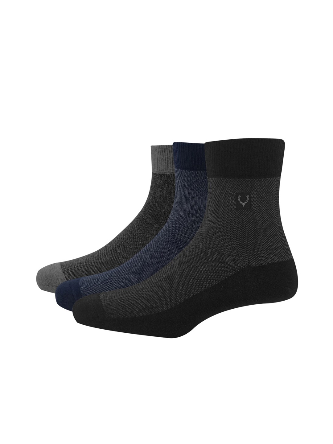 Allen Solly Men Pack Of 3 Solid Cotton Above Ankle Length Socks
