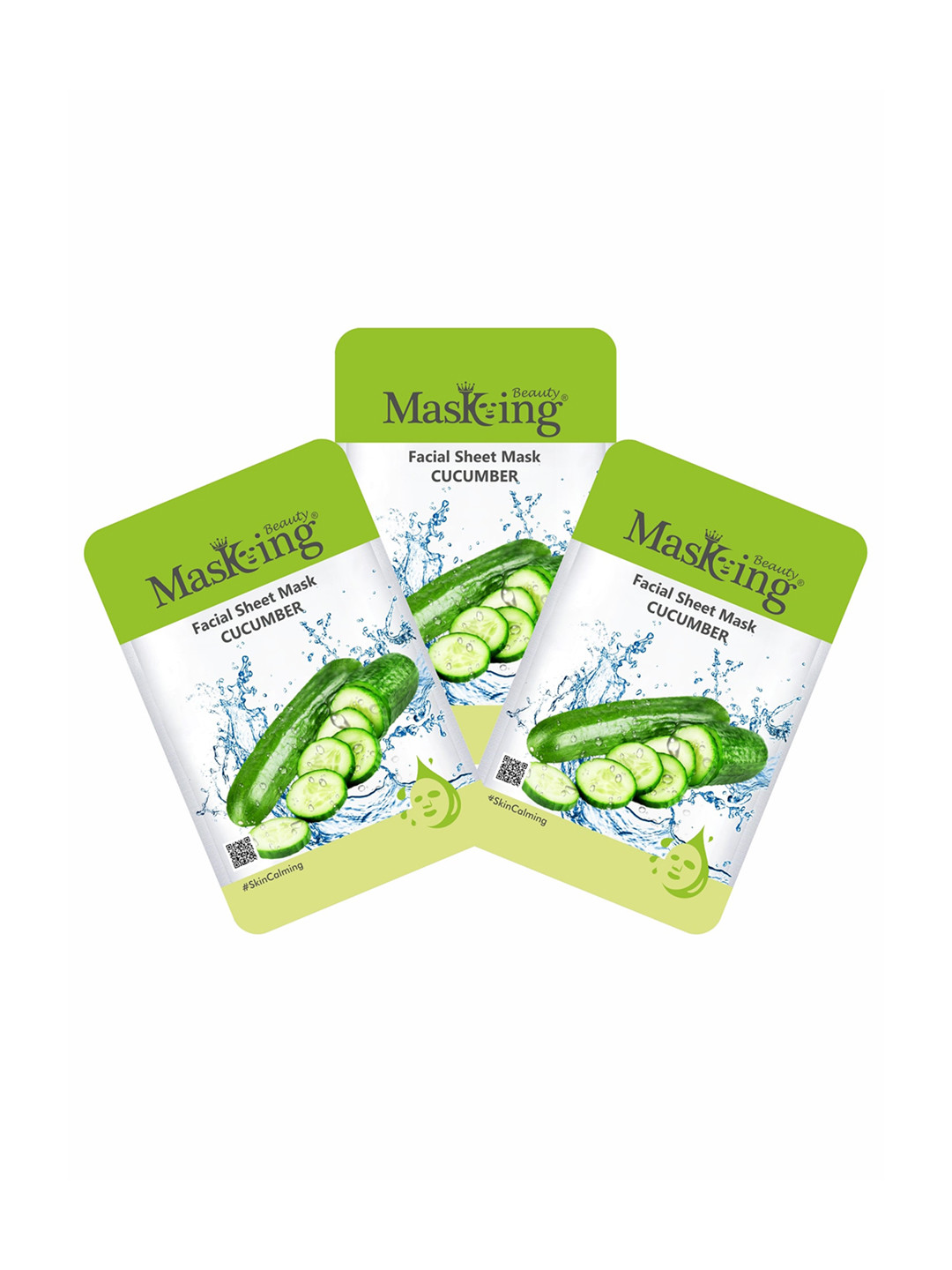MasKing Set Of 3 Beauty Facial Sheet Mask of Cucumber Extract 20ml each