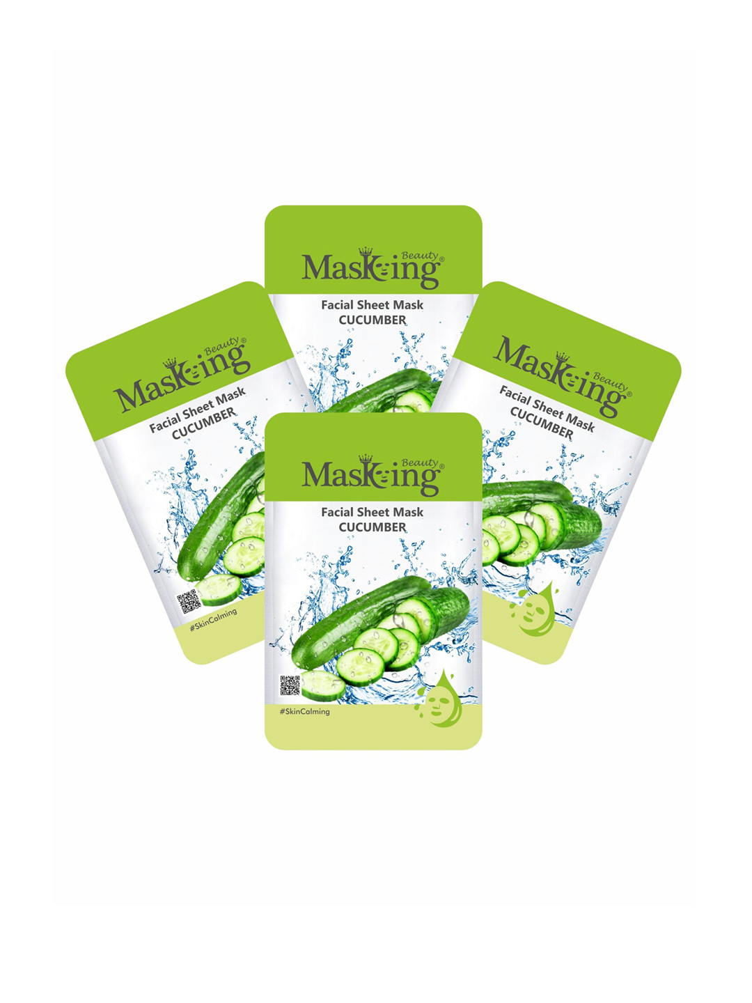MasKing Set Of 4 Beauty Facial Sheet Mask of Cucumber Extract 20ml each