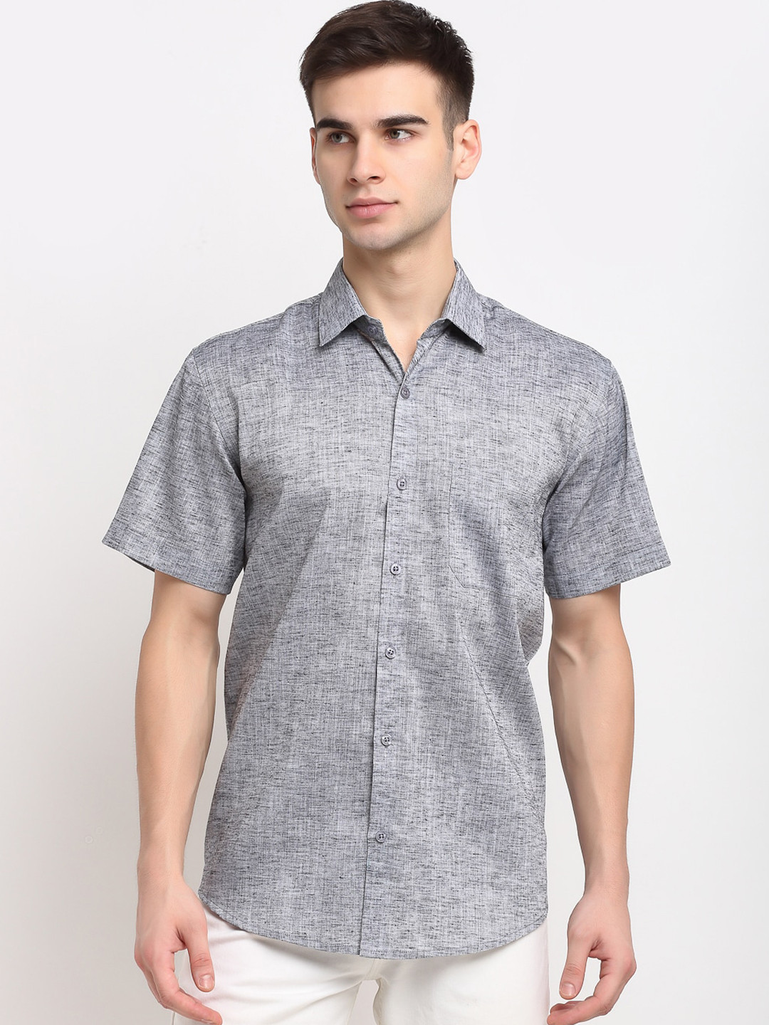JAINISH Men Grey Short Sleeves Casual Shirt