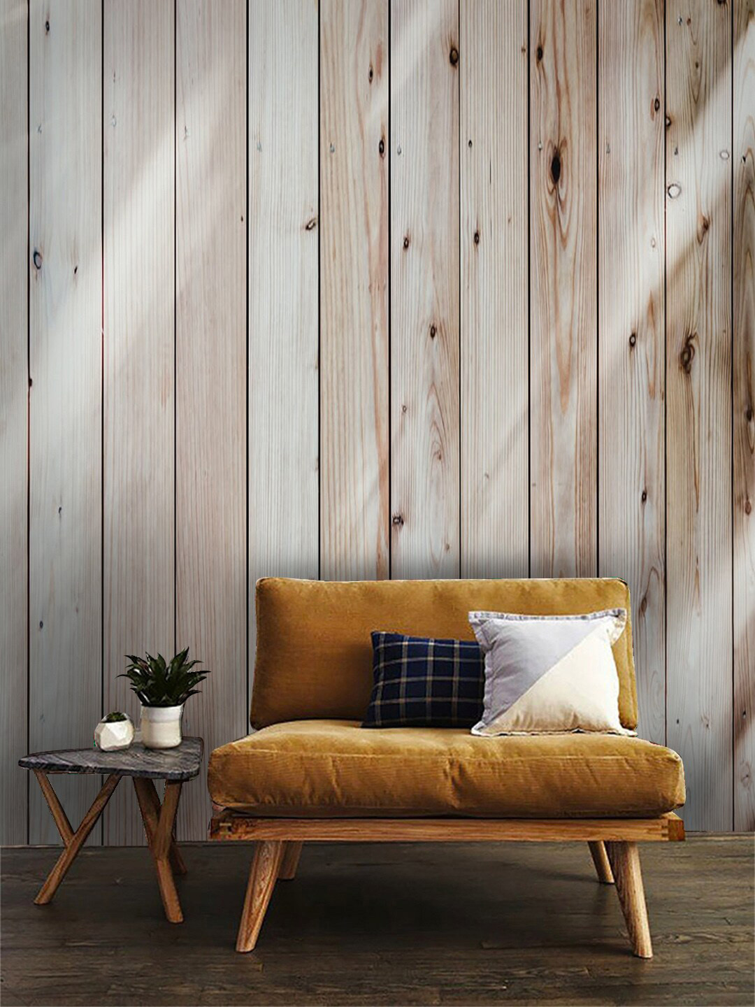 Jaamso Royals Brown Self-adhesive & Waterproof Nature Wood Wallpaper