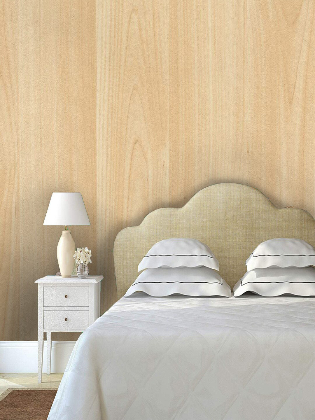 Jaamso Royals Cream Self-adhesive & Waterproof Wood Wallpaper