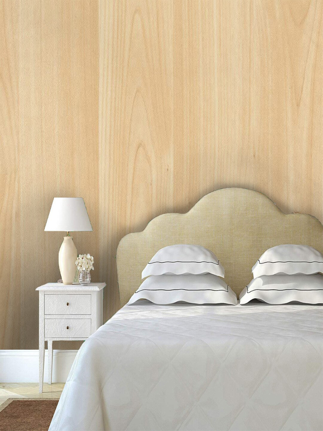 Jaamso Royals Beige Wooden Textured Self-Adhesive Waterproof Wallpaper
