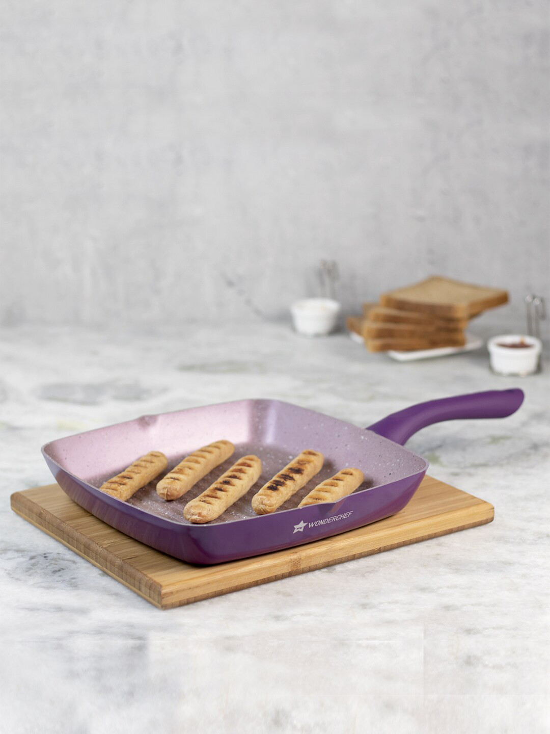 Wonderchef Purple Solid Velvet Grill Pan