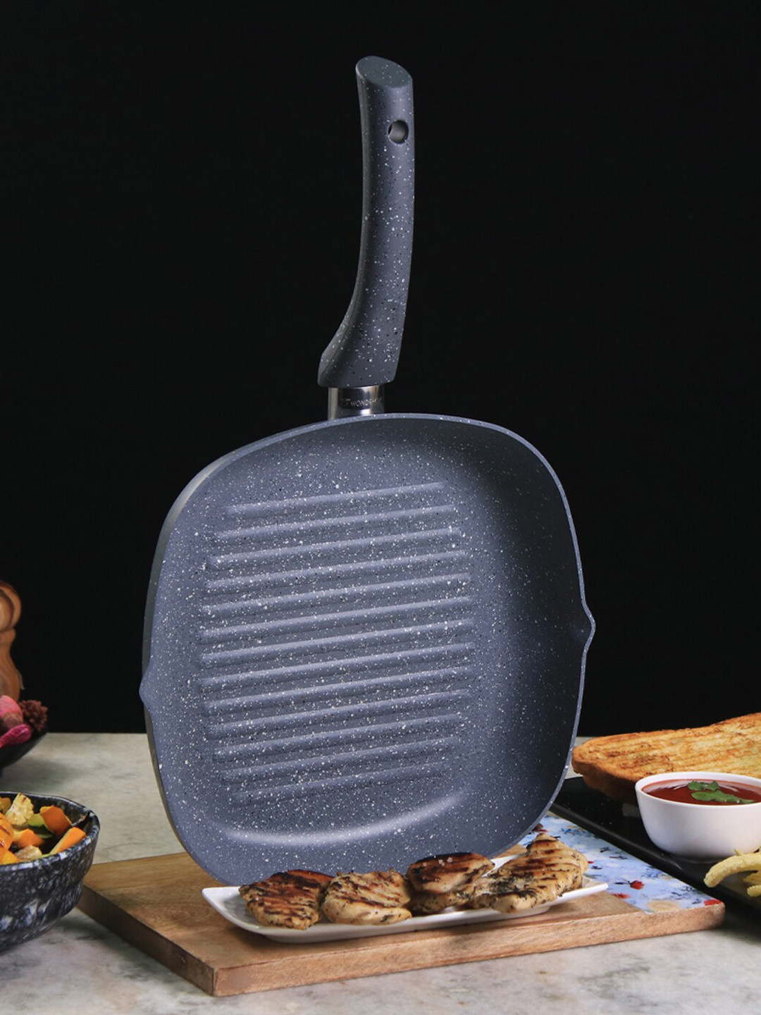Wonderchef Grey Granite Grill Pan 24cm