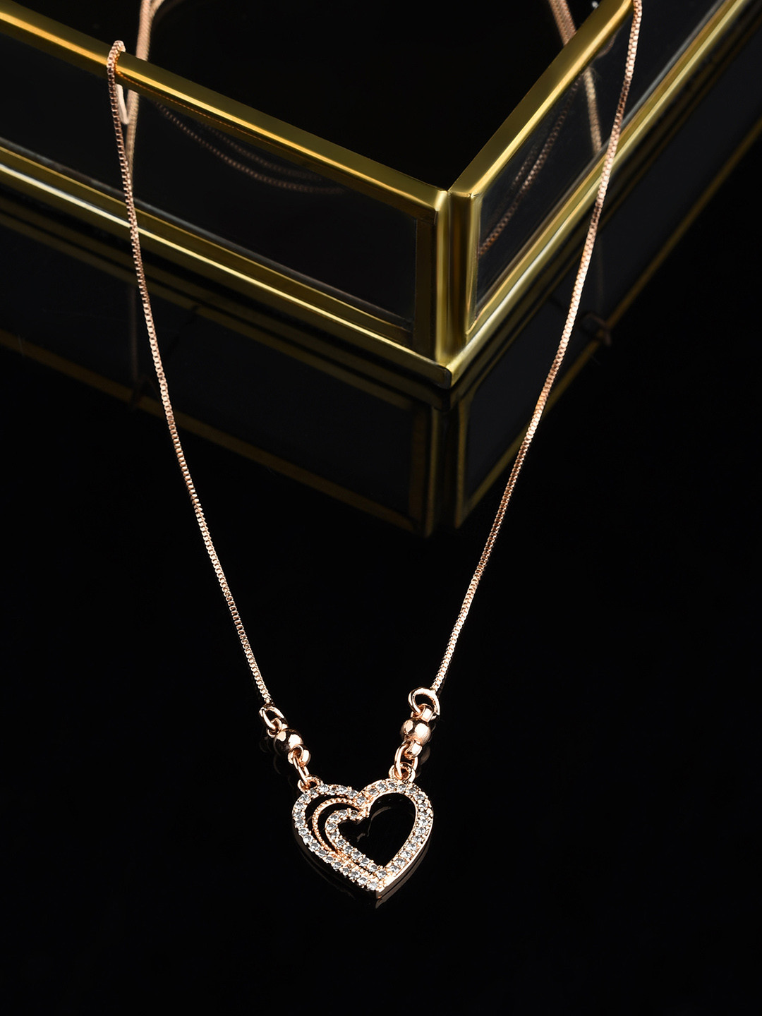 AMI Rose Gold Brass Rose Gold-Plated Necklace