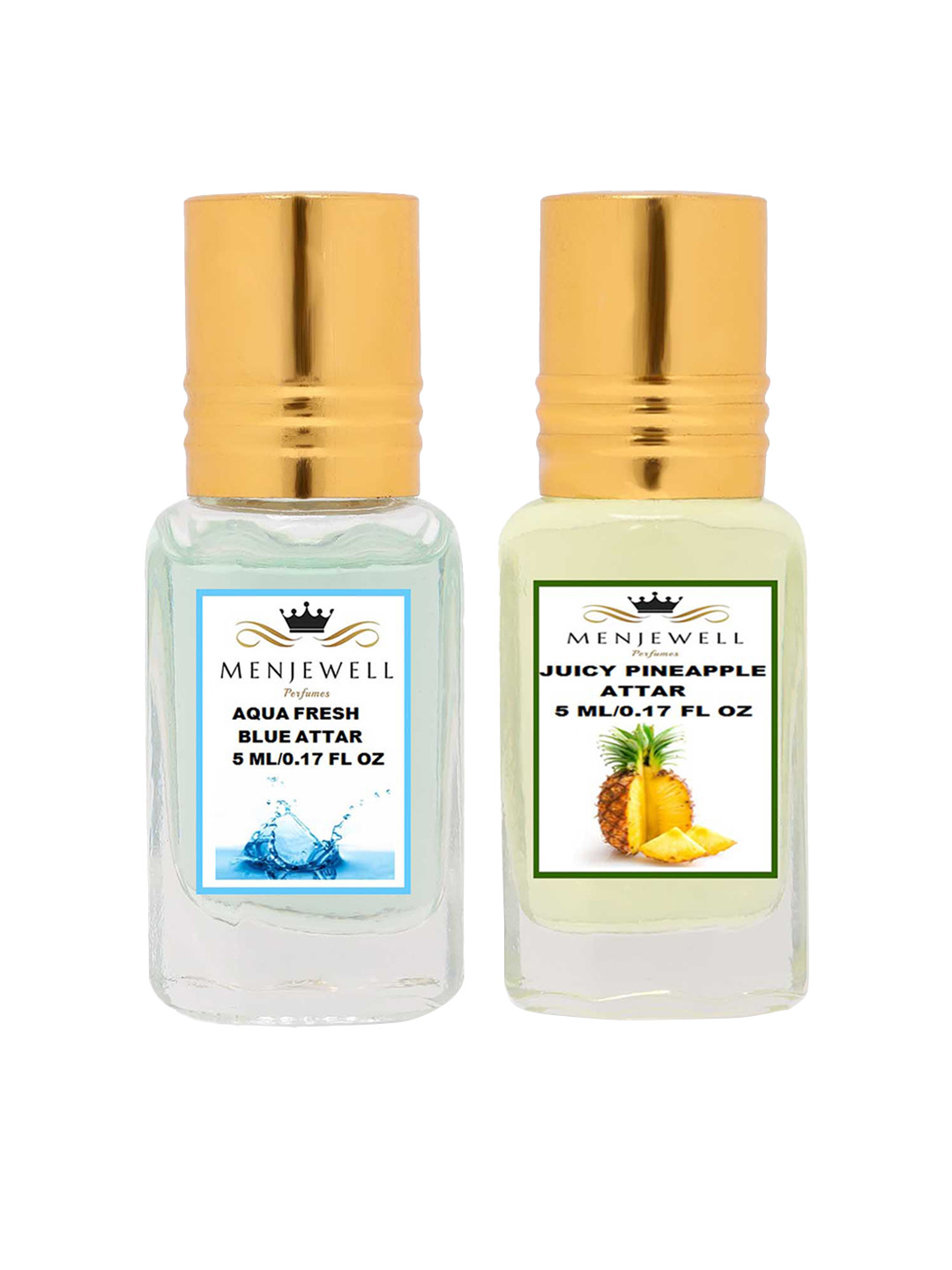 Menjewell Set of 2 Aqua Fresh & Juicy Pineapple Attar