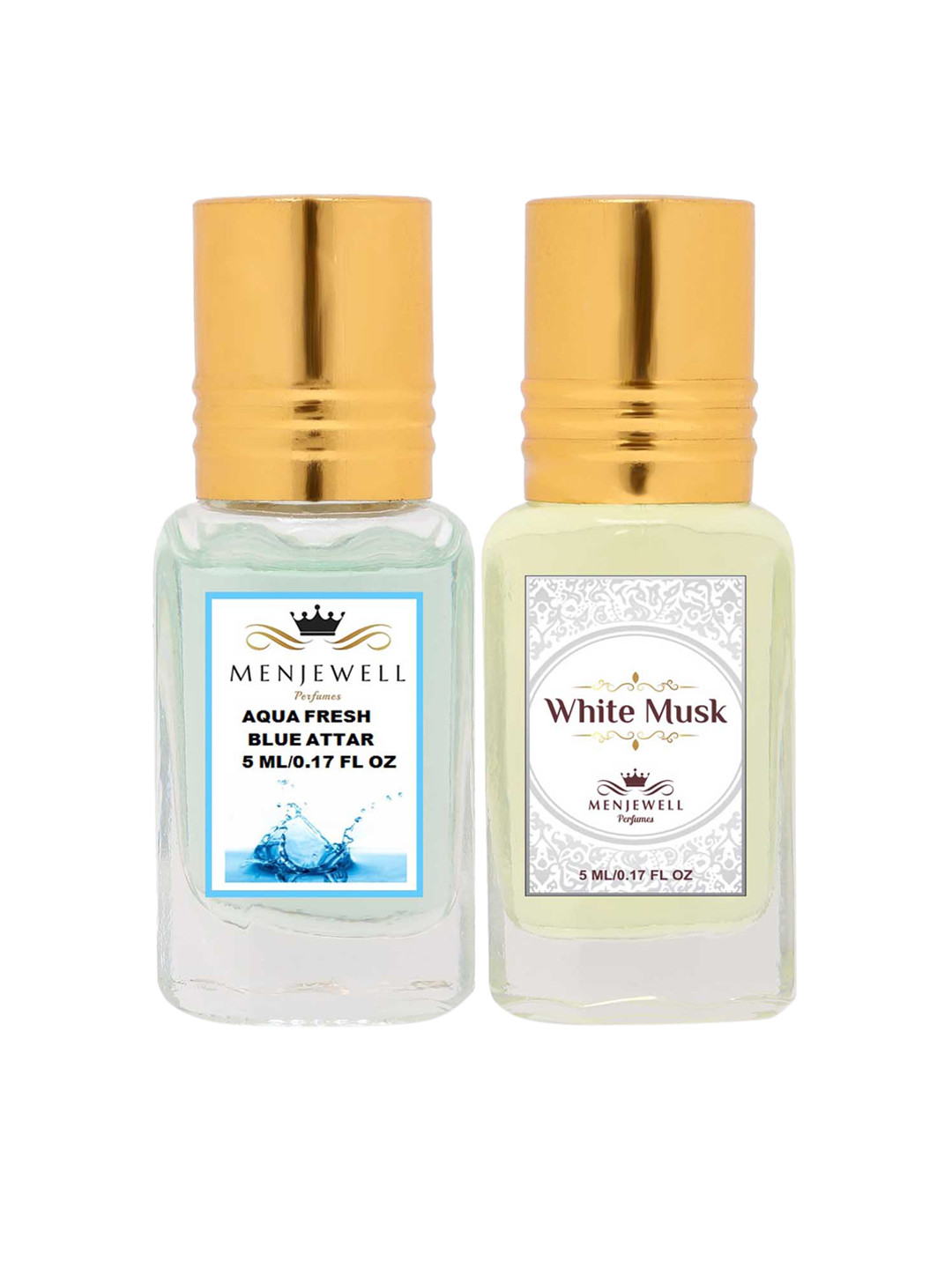 Menjewell Set of 2 Aqua Fresh & White Musk Attar