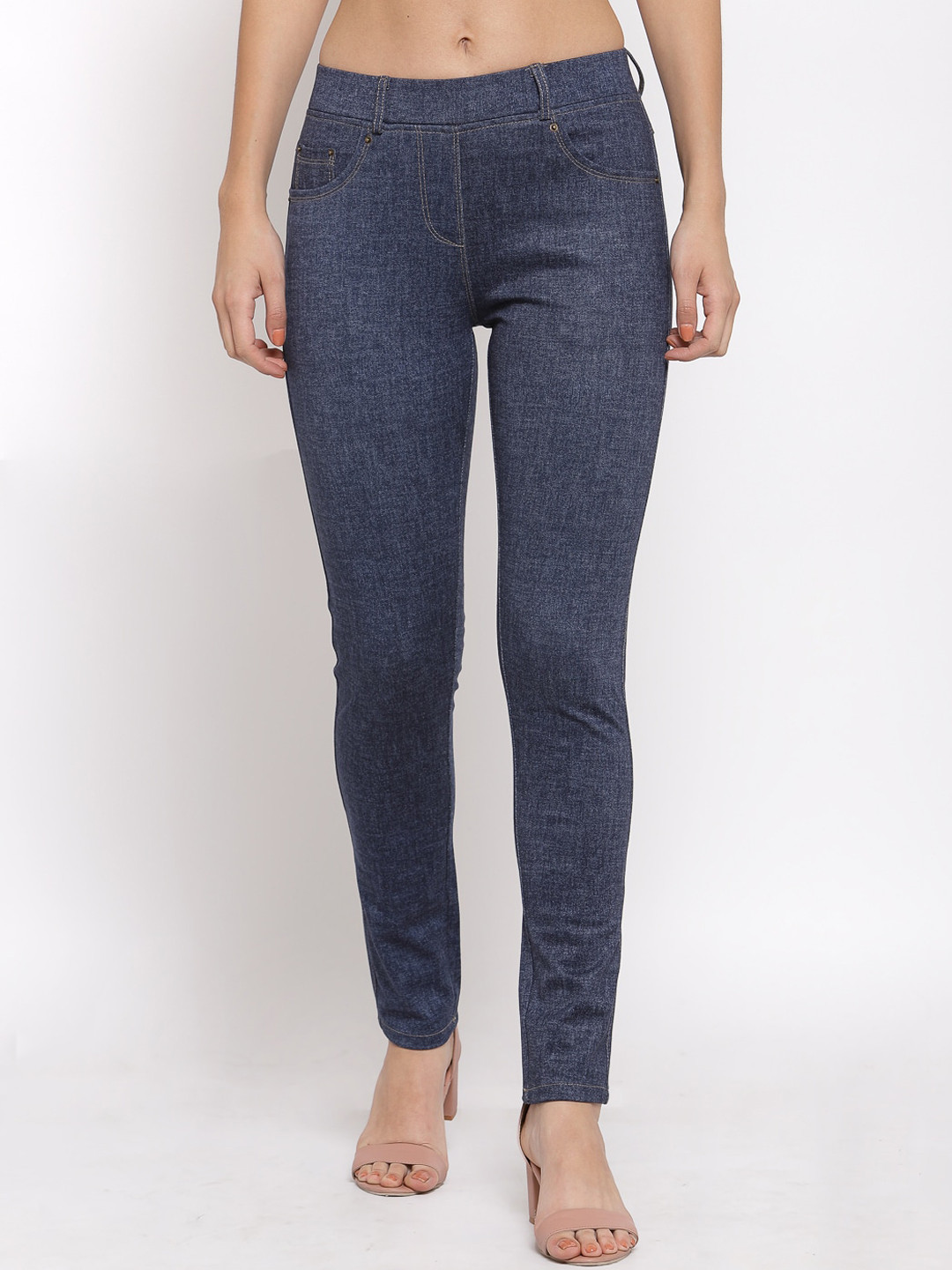 Westwood Women Blue Textured Skinny Fit Trousers