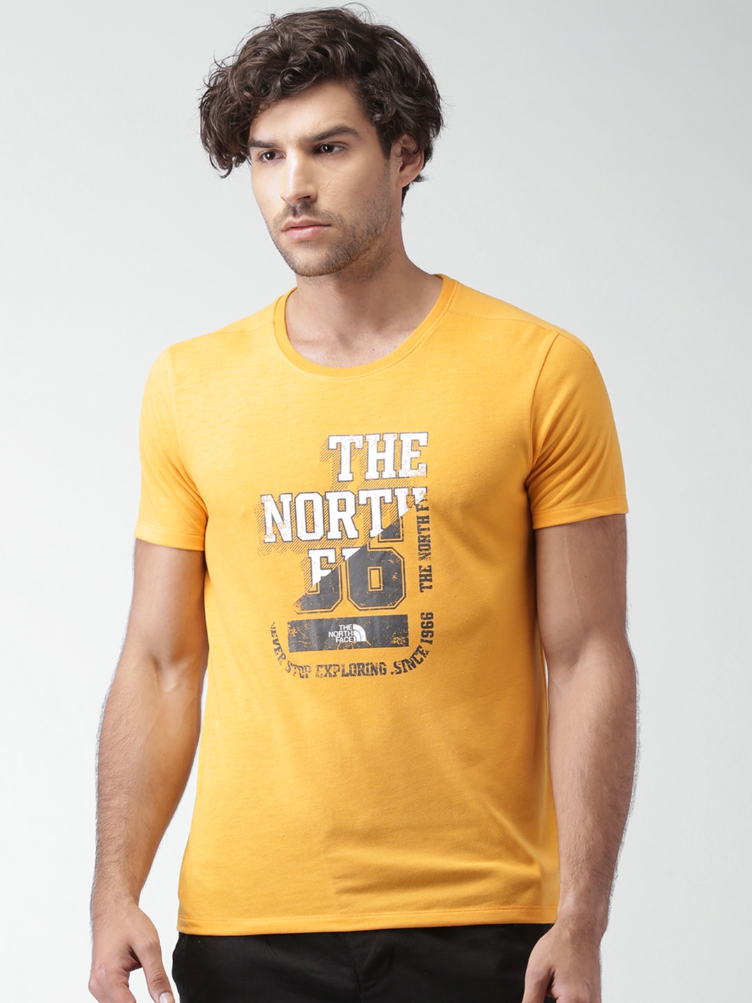 Mens yellow north face t shirt store