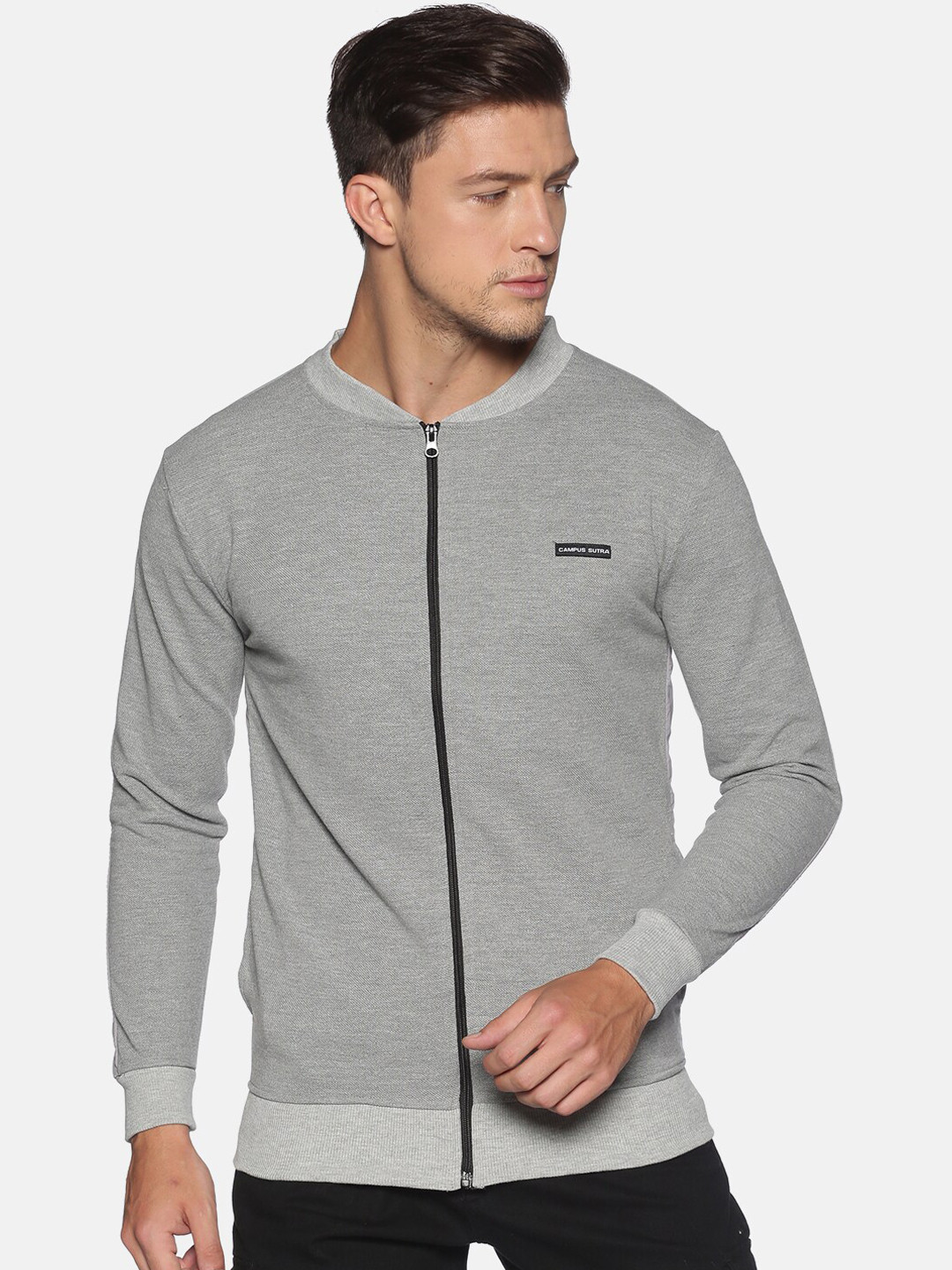 Campus Sutra Men Grey Casual Sweatshirt