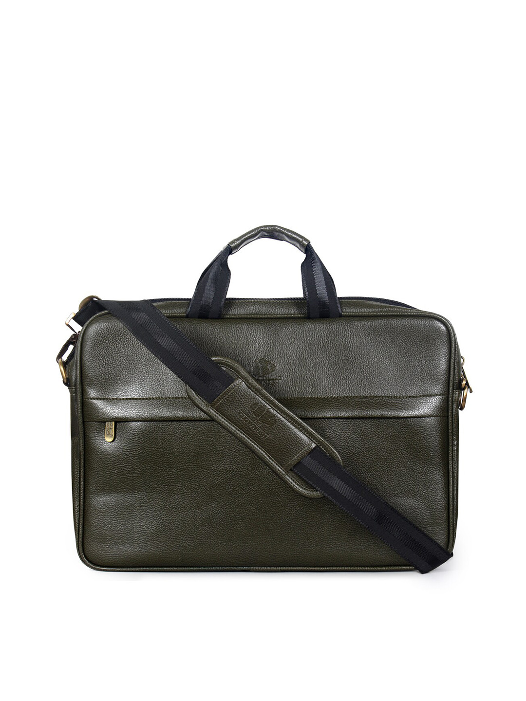 THE CLOWNFISH Noble Unisex Green Leather Laptop Bag