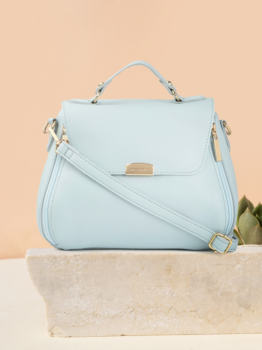 Lino Perros Blue Solid Satchel