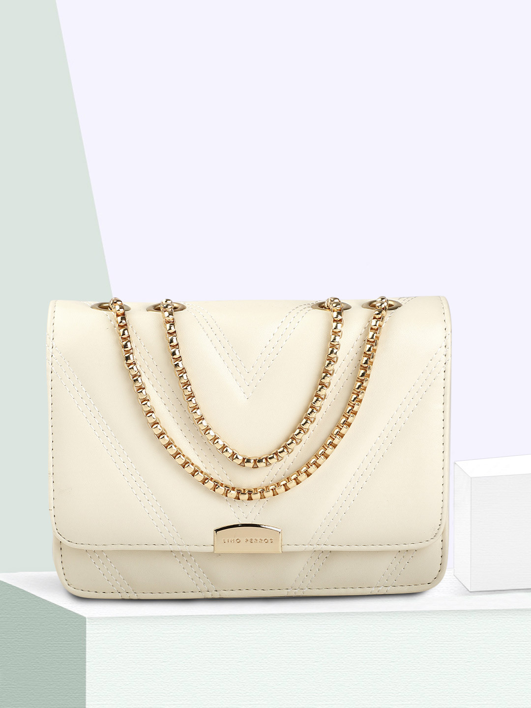 Lino Perros Off-White Quilted Shoulder Bag