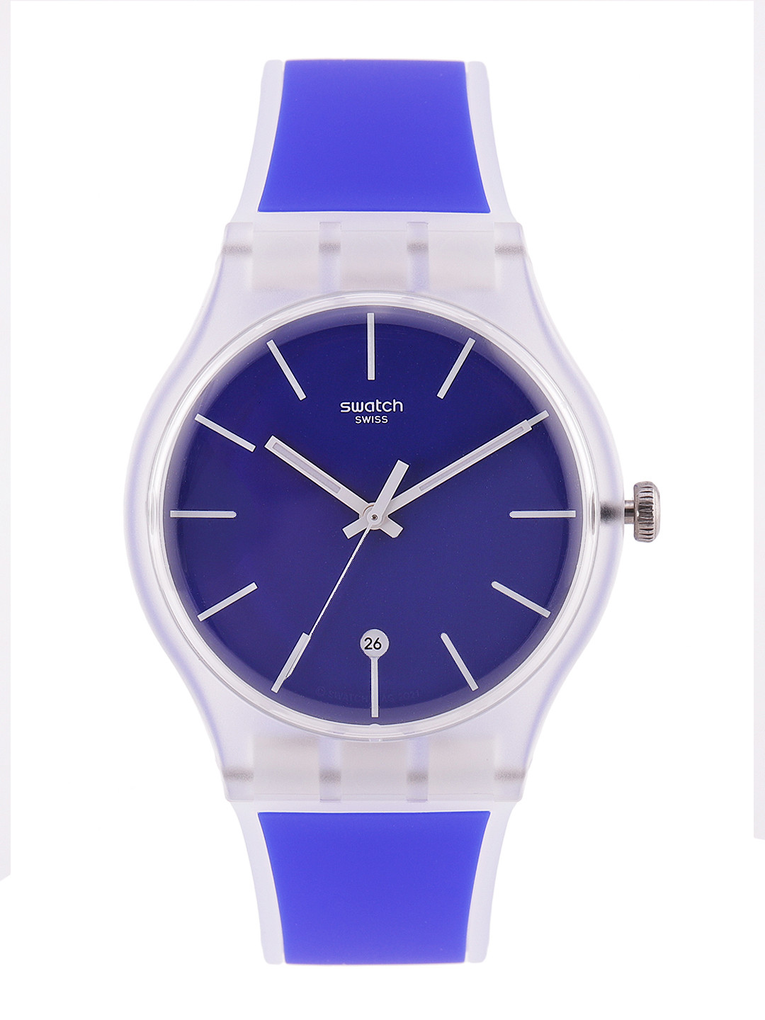 Swatch Unisex Blue Swiss Made Water Resistant Analogue Watch SO29K400