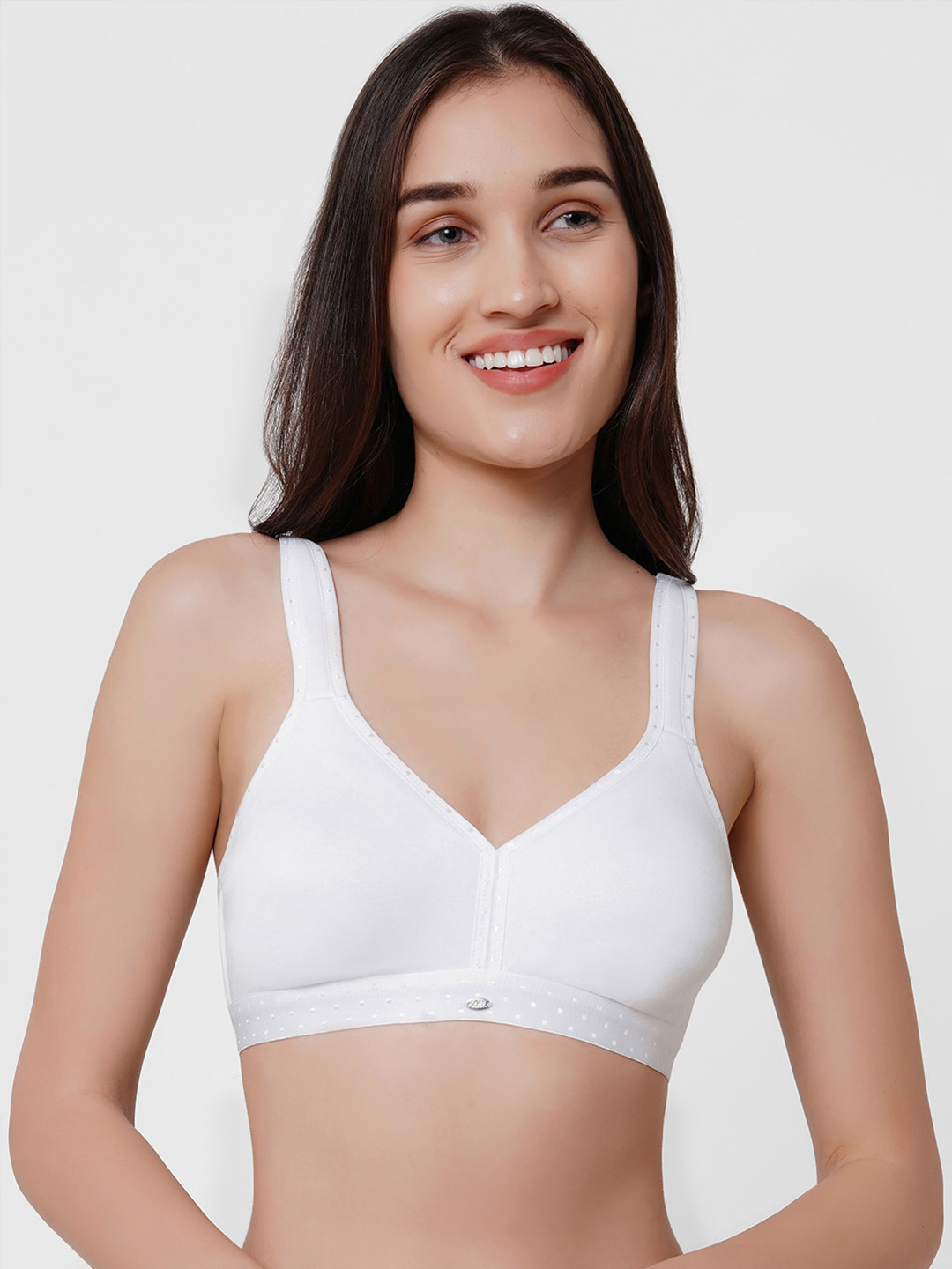 SOIE Women Non Padded Non-Wired Full Coverage Stretch Cotton T-shirt Bra