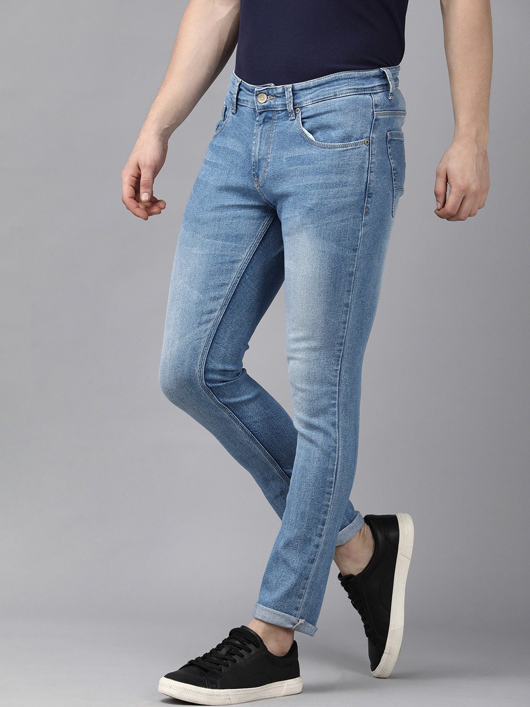 SPYKAR Men Light Blue Skinny Fit Low-Rise Light Fade Stretchable Jeans