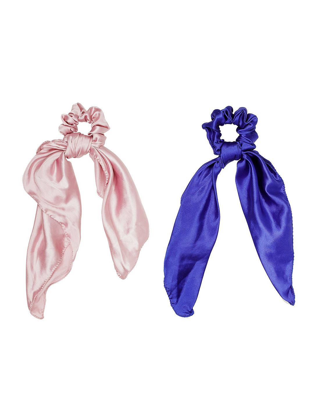 ONE on ONE Women Pink & Blue Set of 2 Ponytail Holders