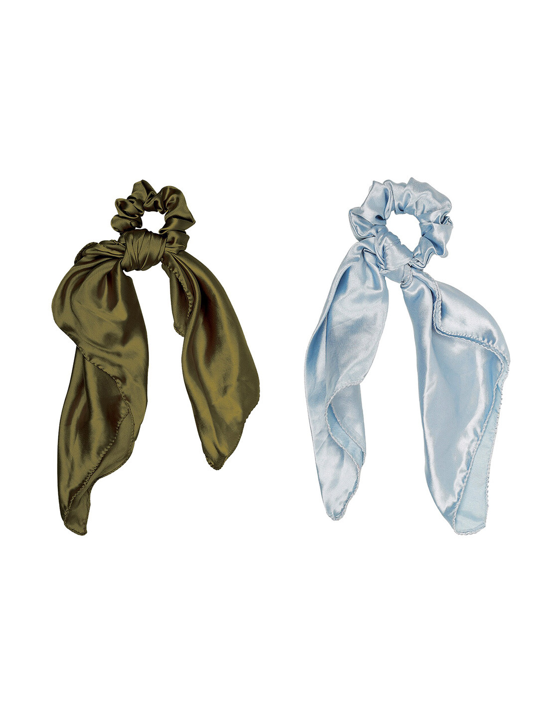 ONE on ONE Women Olive Green & Blue Set of 2 Ponytail Holders