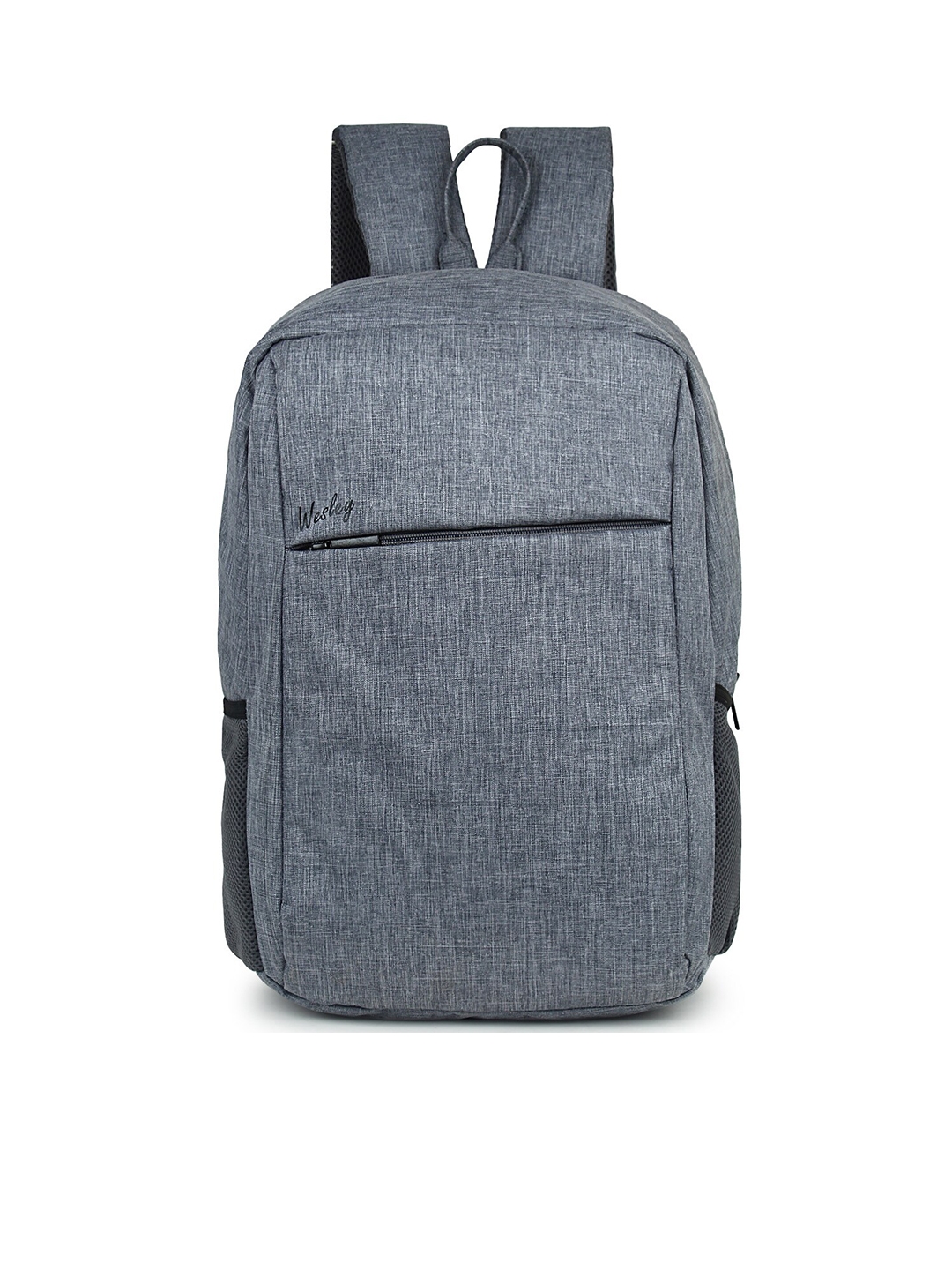 Wesley Unisex Solid Grey Laptop Backpack  15.6 inch