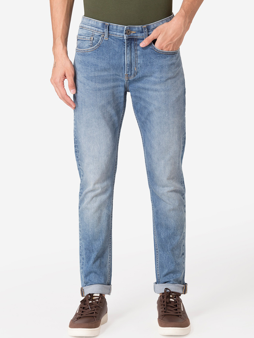 Red Tape Men Blue Skinny Fit Heavy Fade Jeans